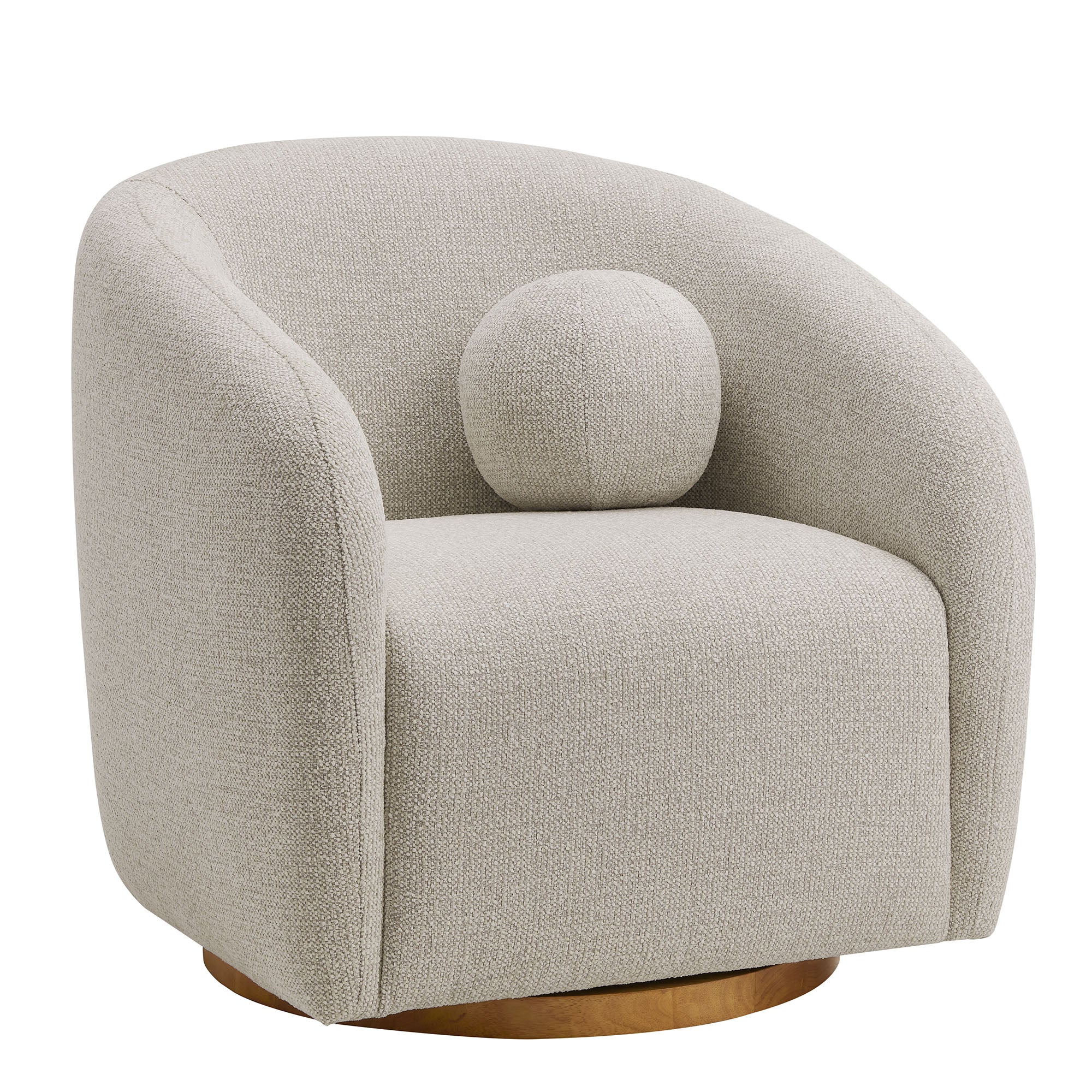 Holland Swivel Chenille Fabric Armchair, Dove Gray