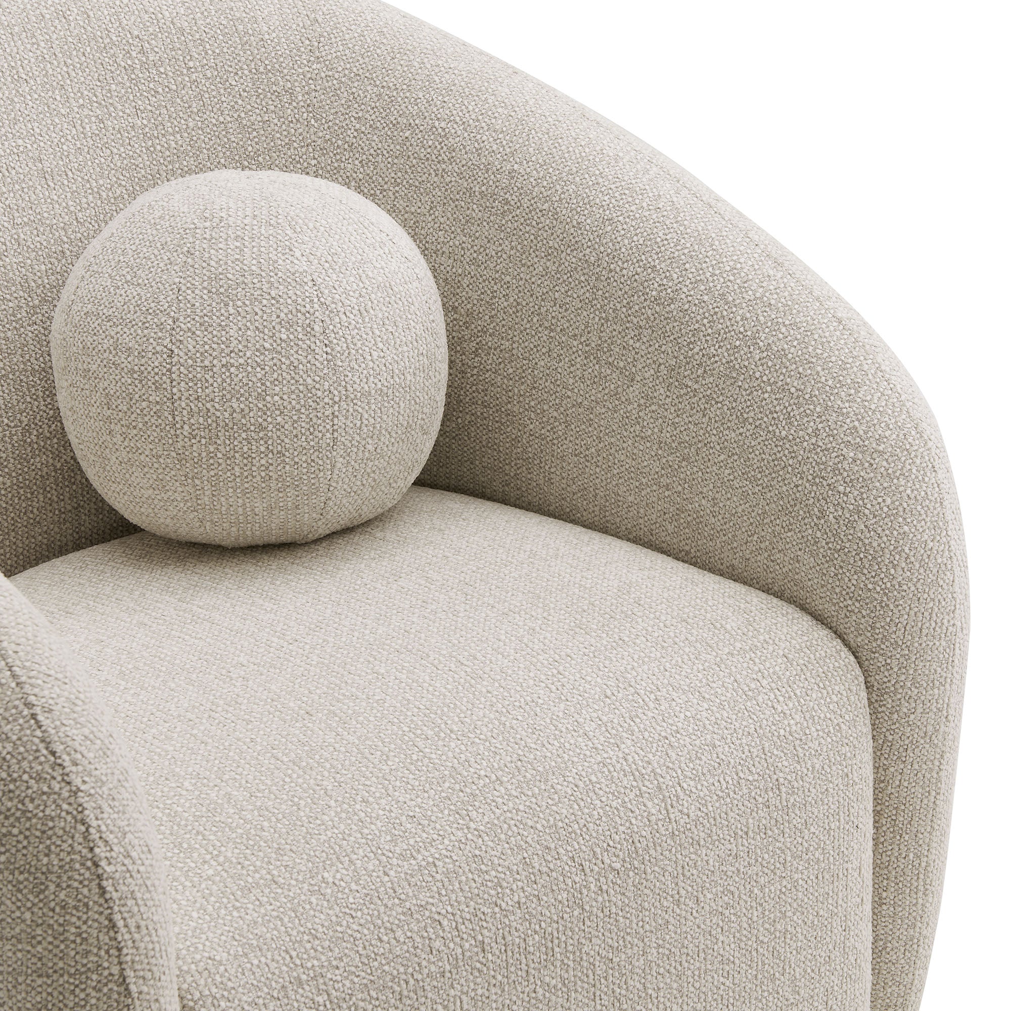 Holland Swivel Chenille Fabric Armchair, Dove Gray