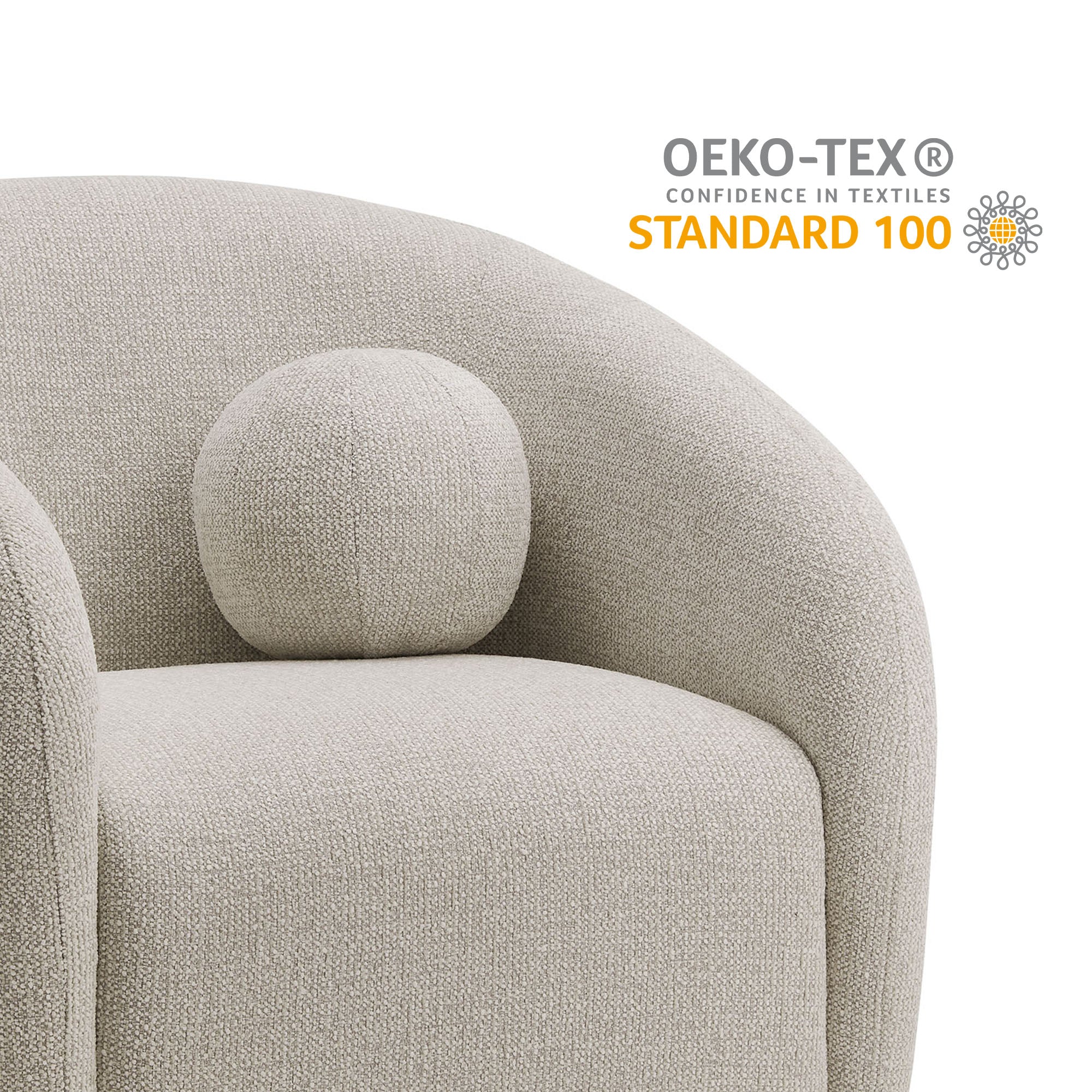 Holland Swivel Chenille Fabric Armchair, Dove Gray