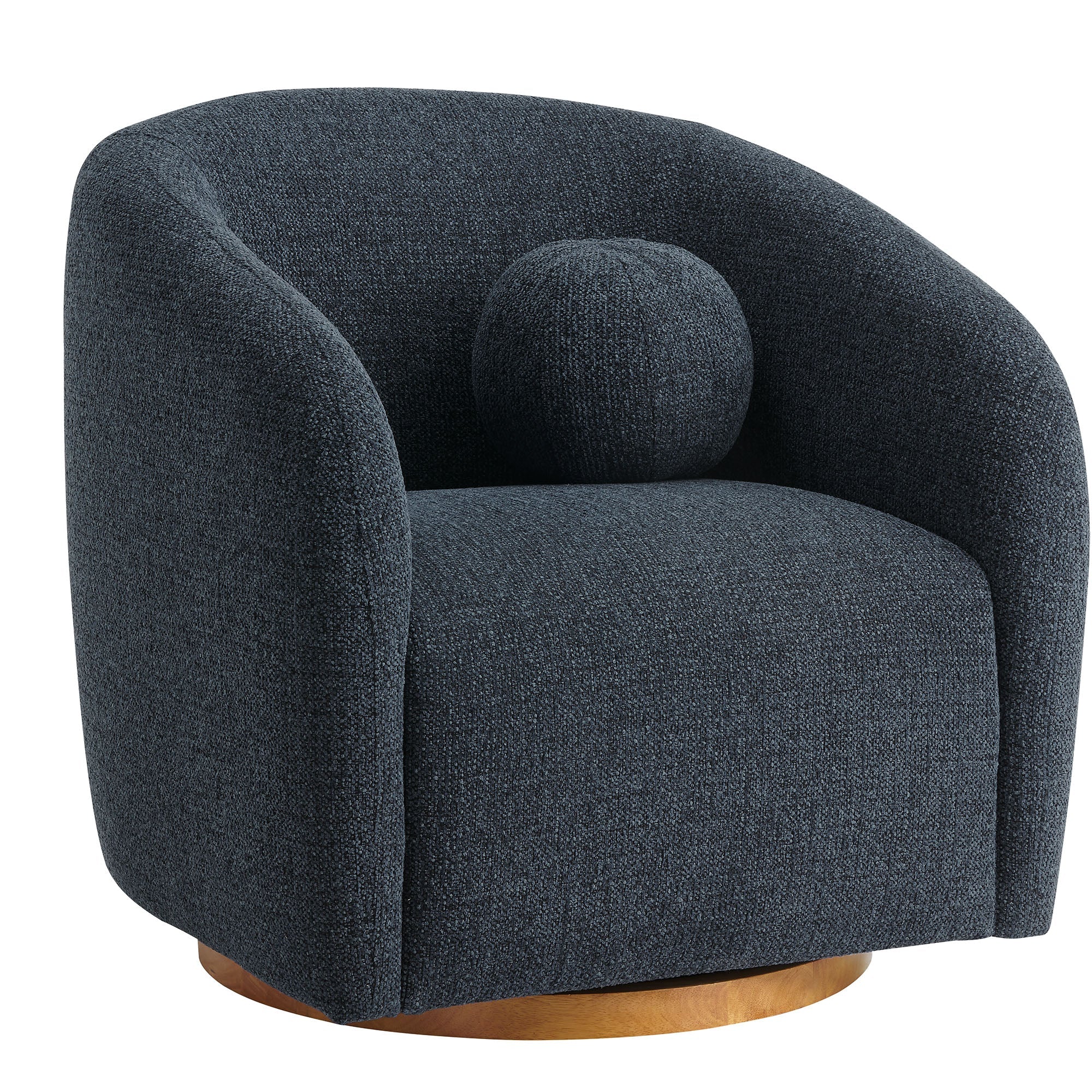 Holland Swivel Chenille Fabric Armchair, Navy
