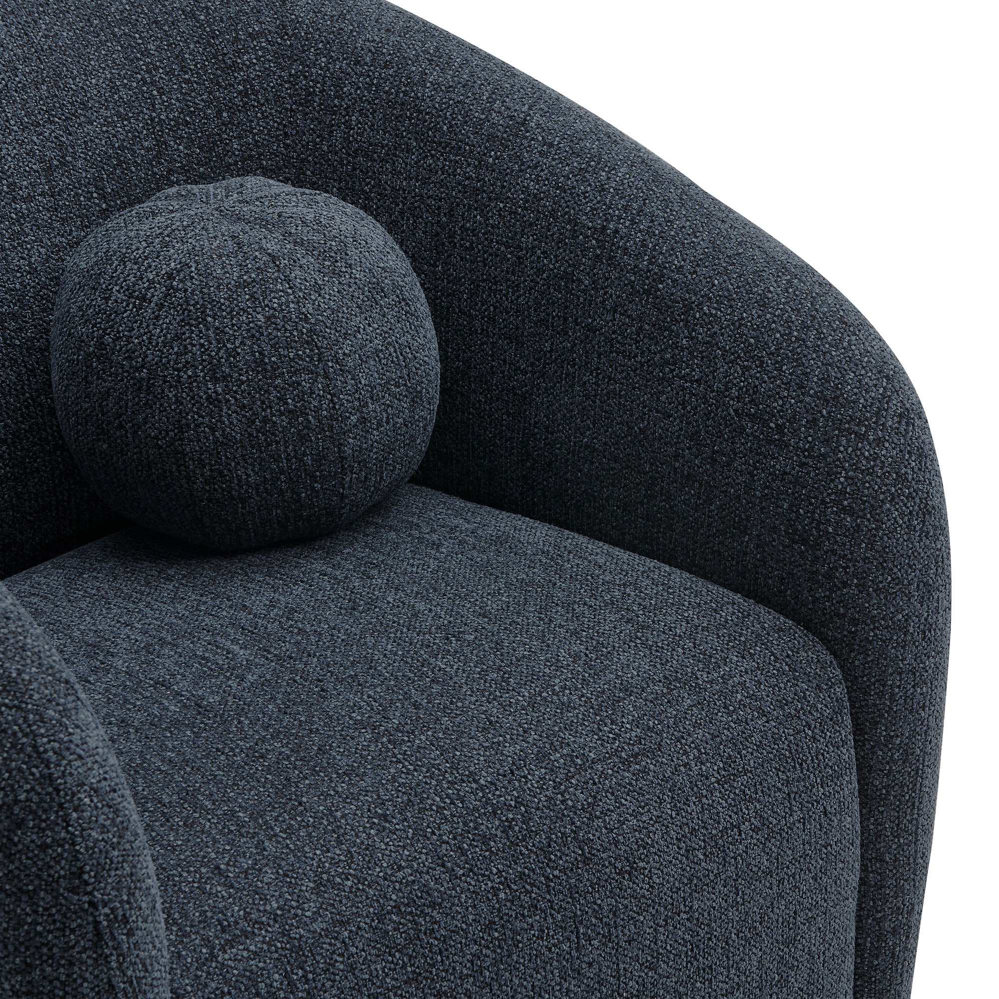 Holland Swivel Chenille Fabric Armchair, Navy