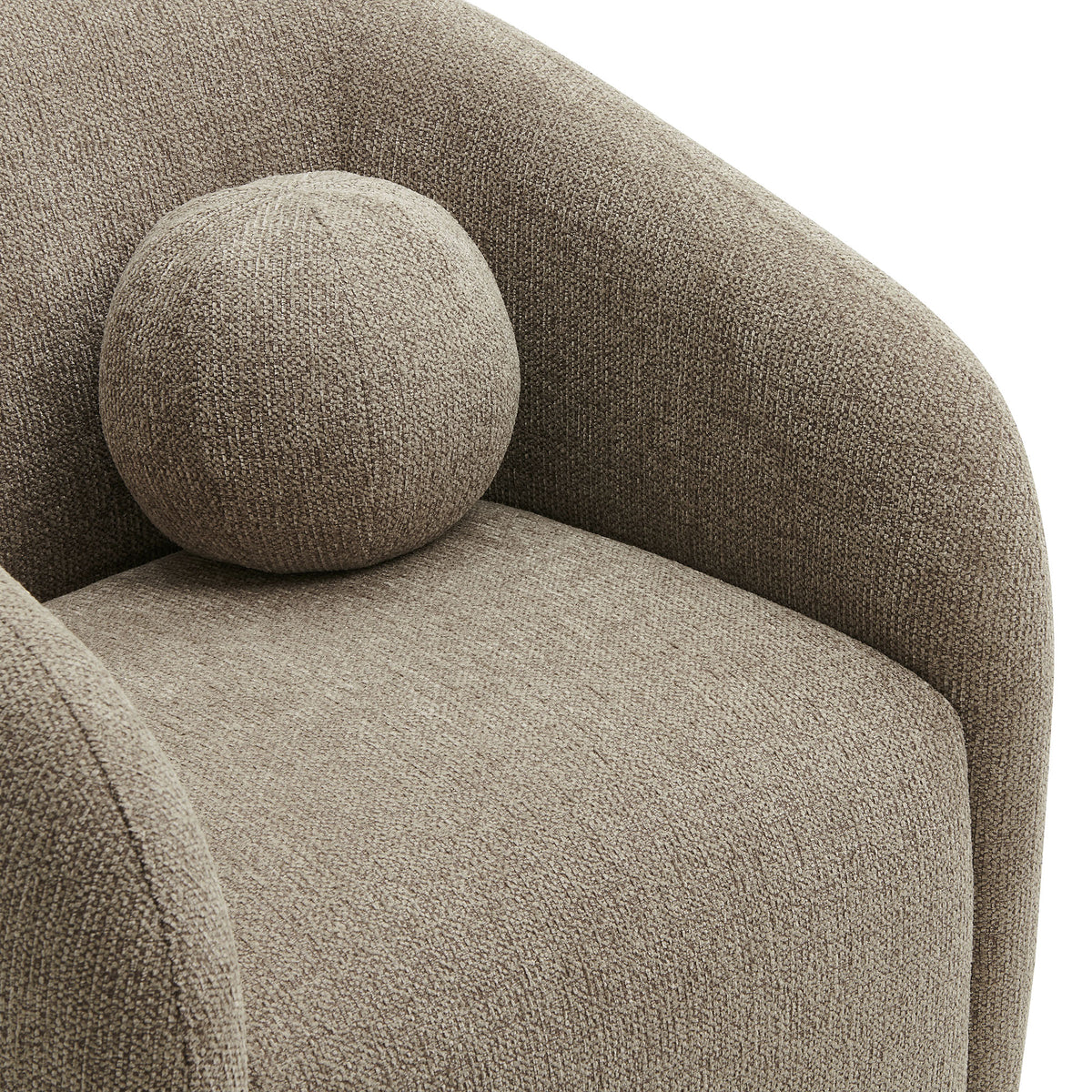 Holland Swivel Chenille Fabric Armchair, Taupe