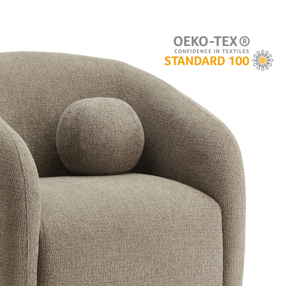 Holland Swivel Chenille Fabric Armchair, Taupe