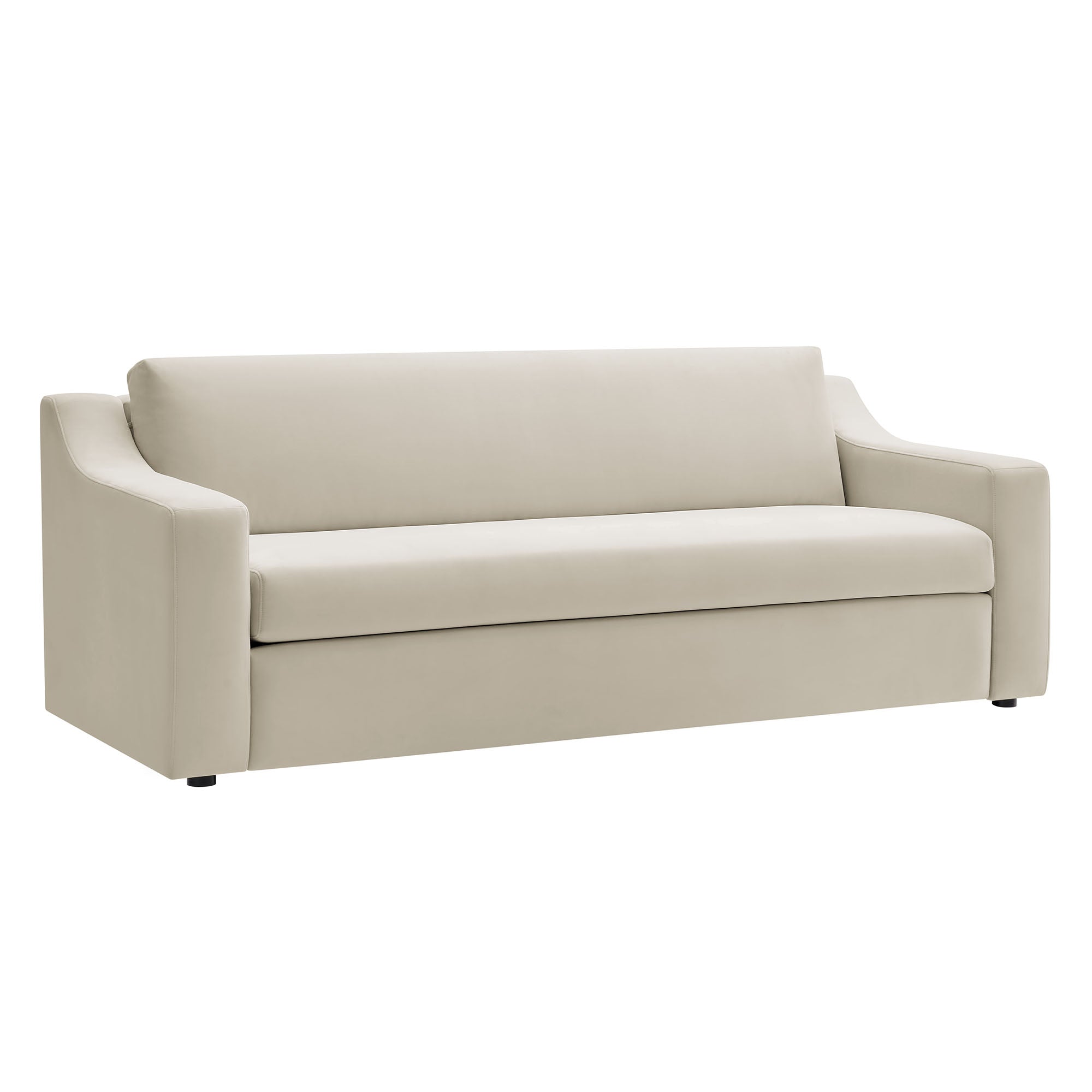 Liora Performance Velvet Sofa, Alabaster