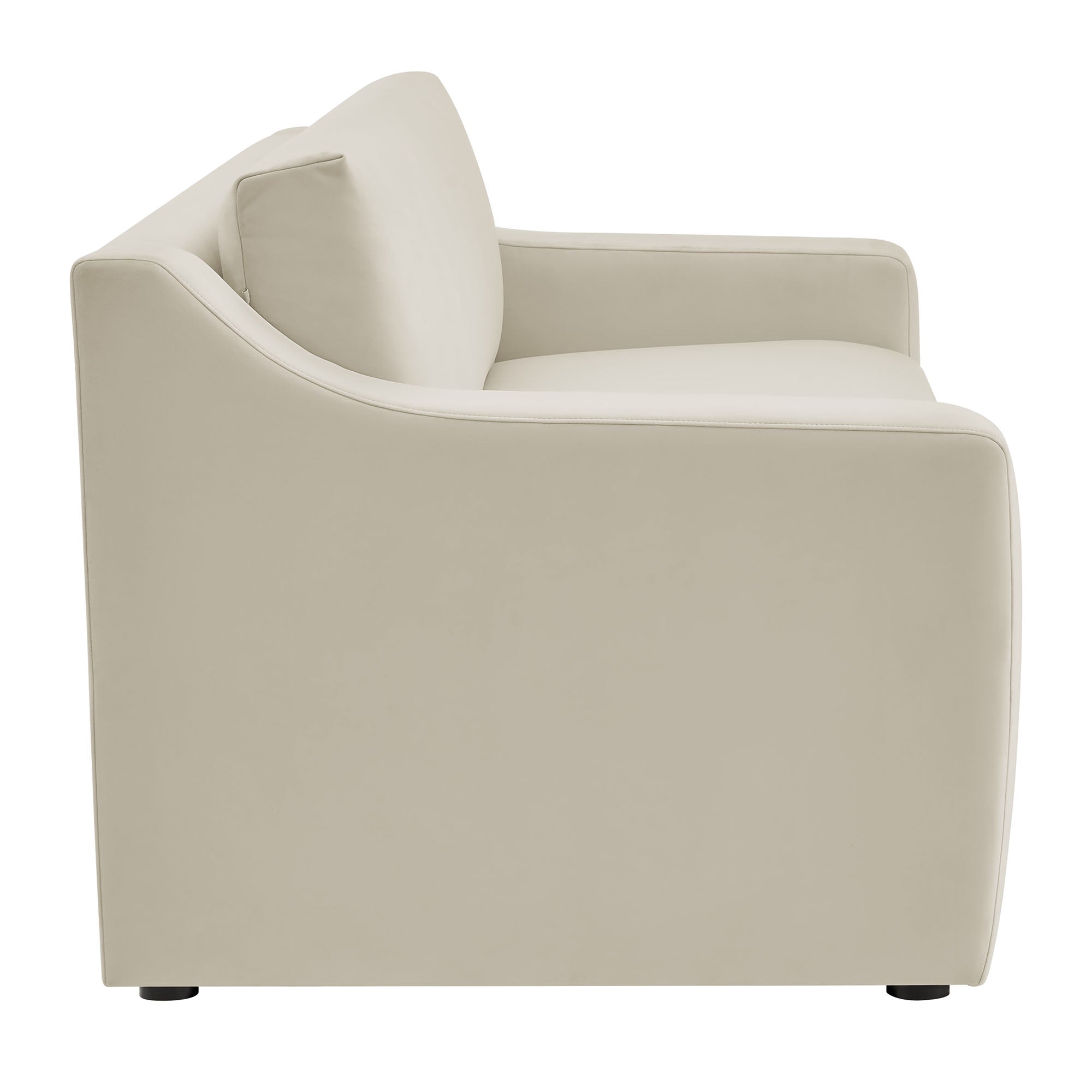 Liora Performance Velvet Sofa, Alabaster