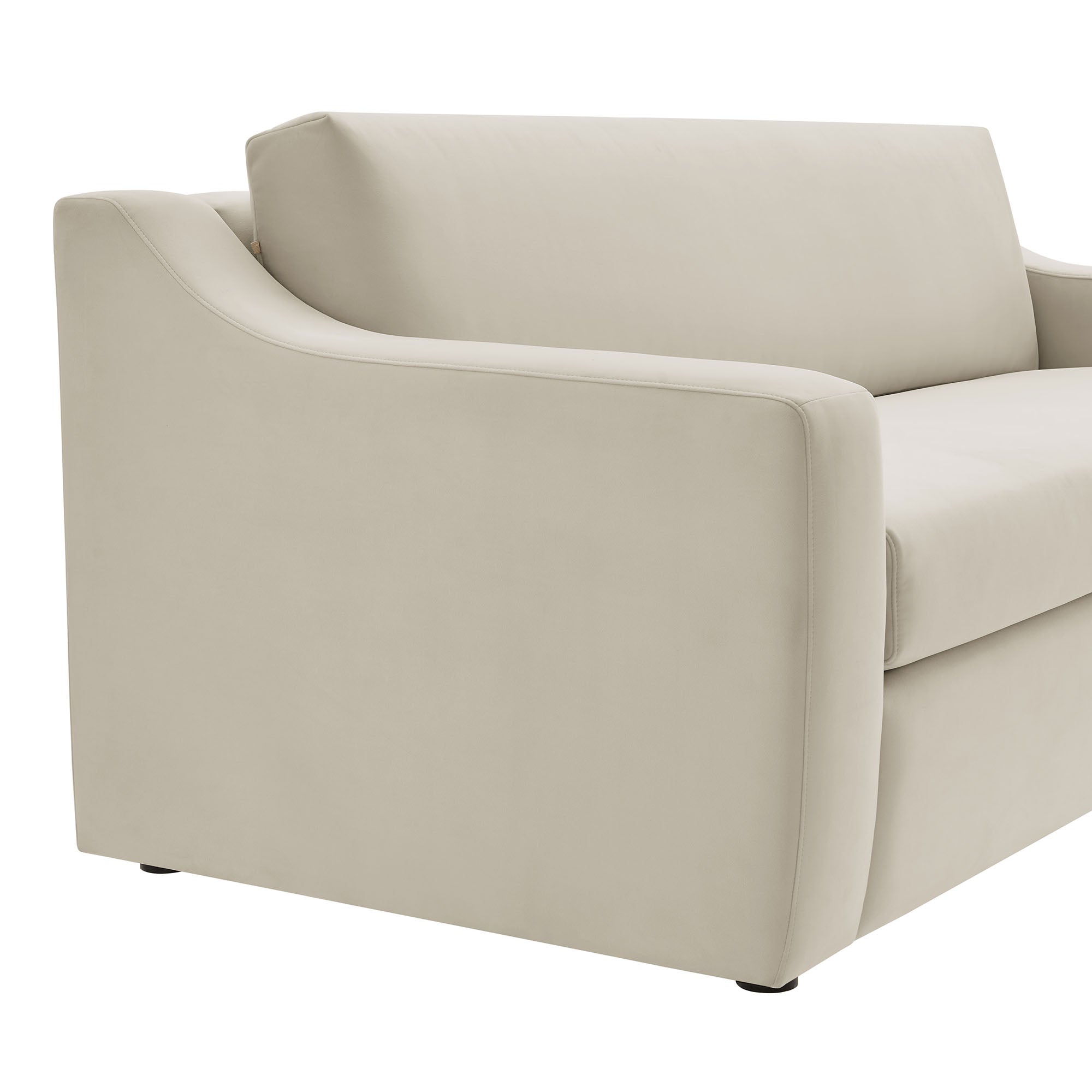 Liora Performance Velvet Sofa, Alabaster