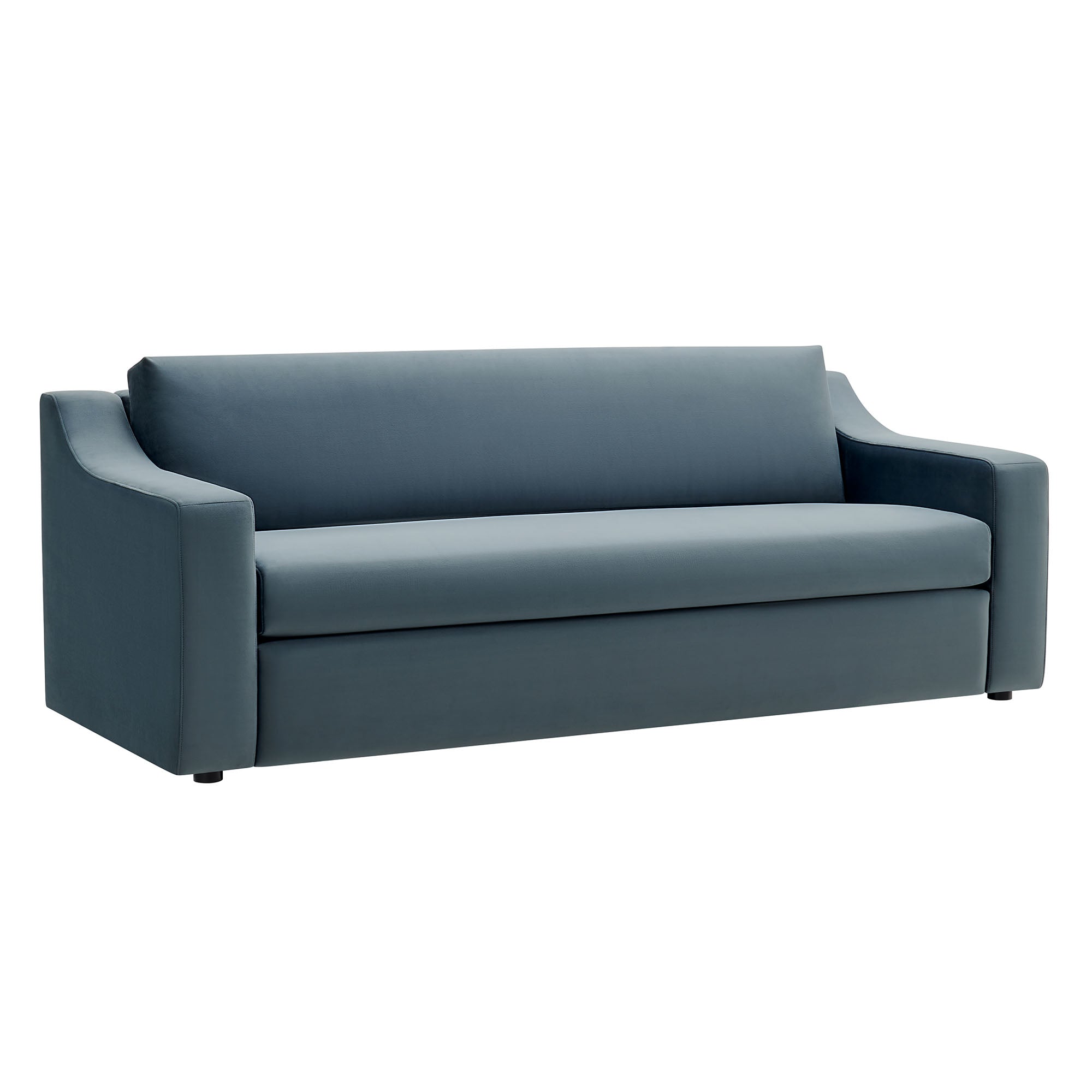 Liora Performance Velvet Sofa, Cadet Blue