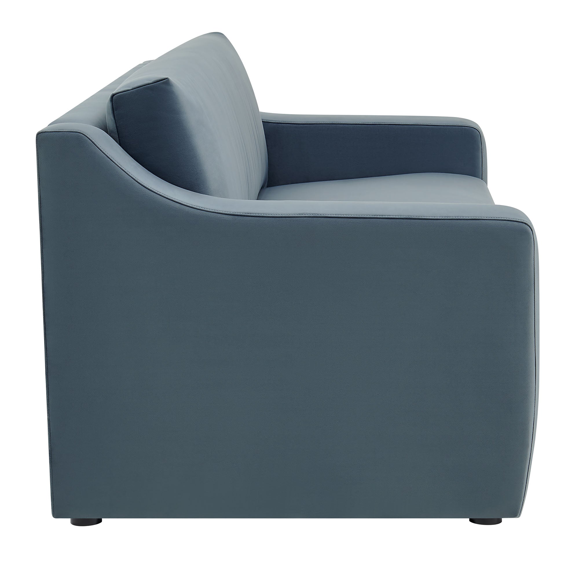 Liora Performance Velvet Sofa, Cadet Blue