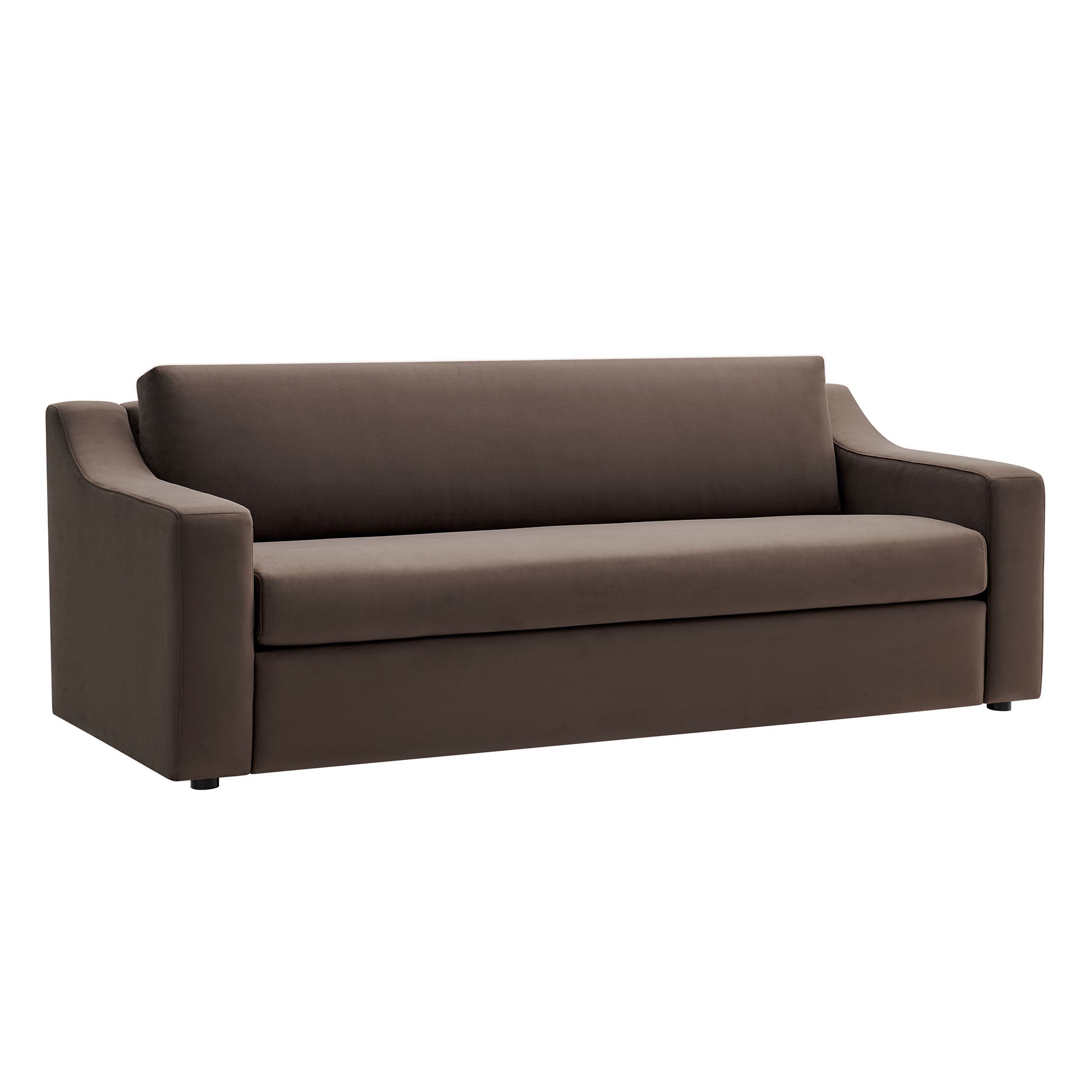Liora Performance Velvet Sofa, Chocolate Brown