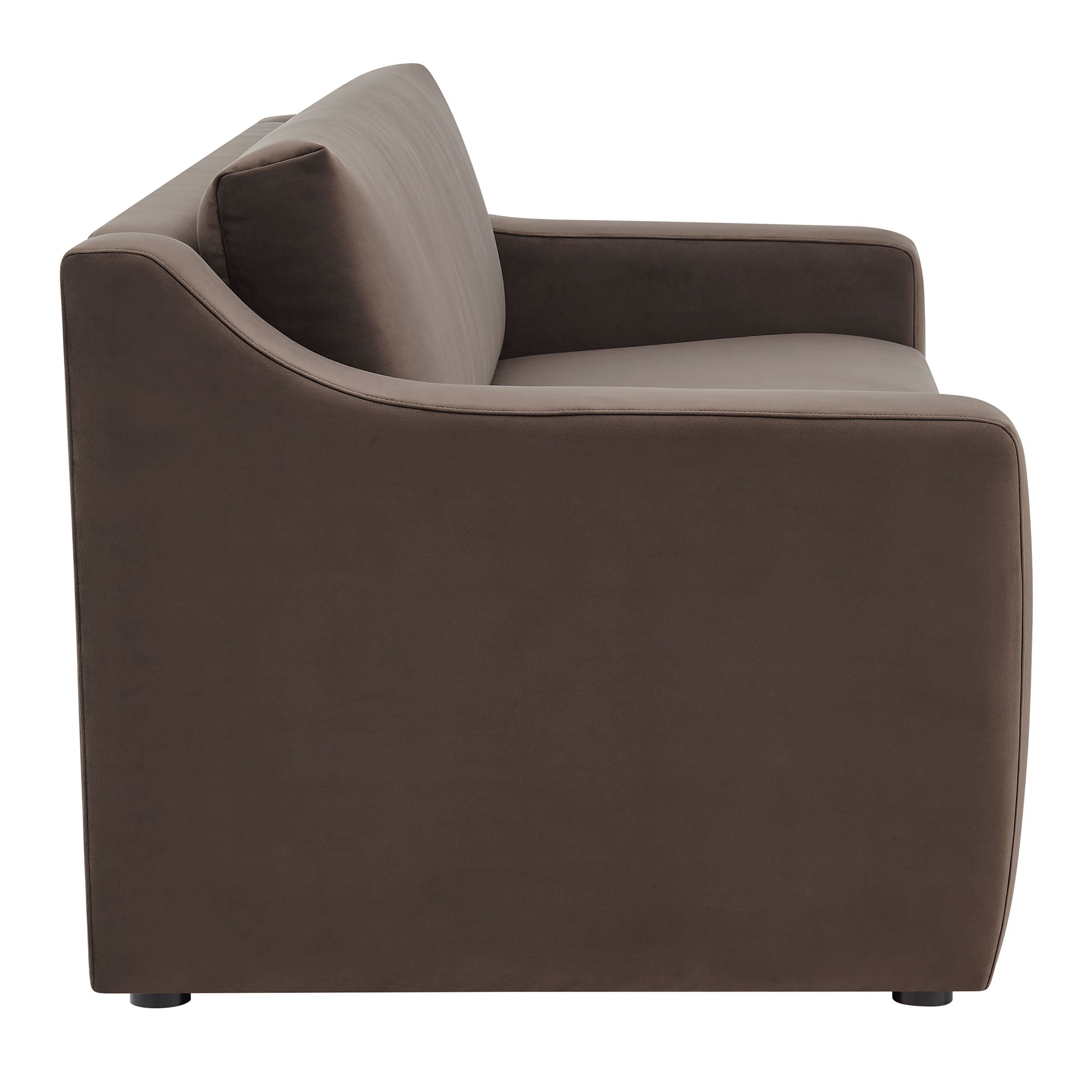 Liora Performance Velvet Sofa, Chocolate Brown