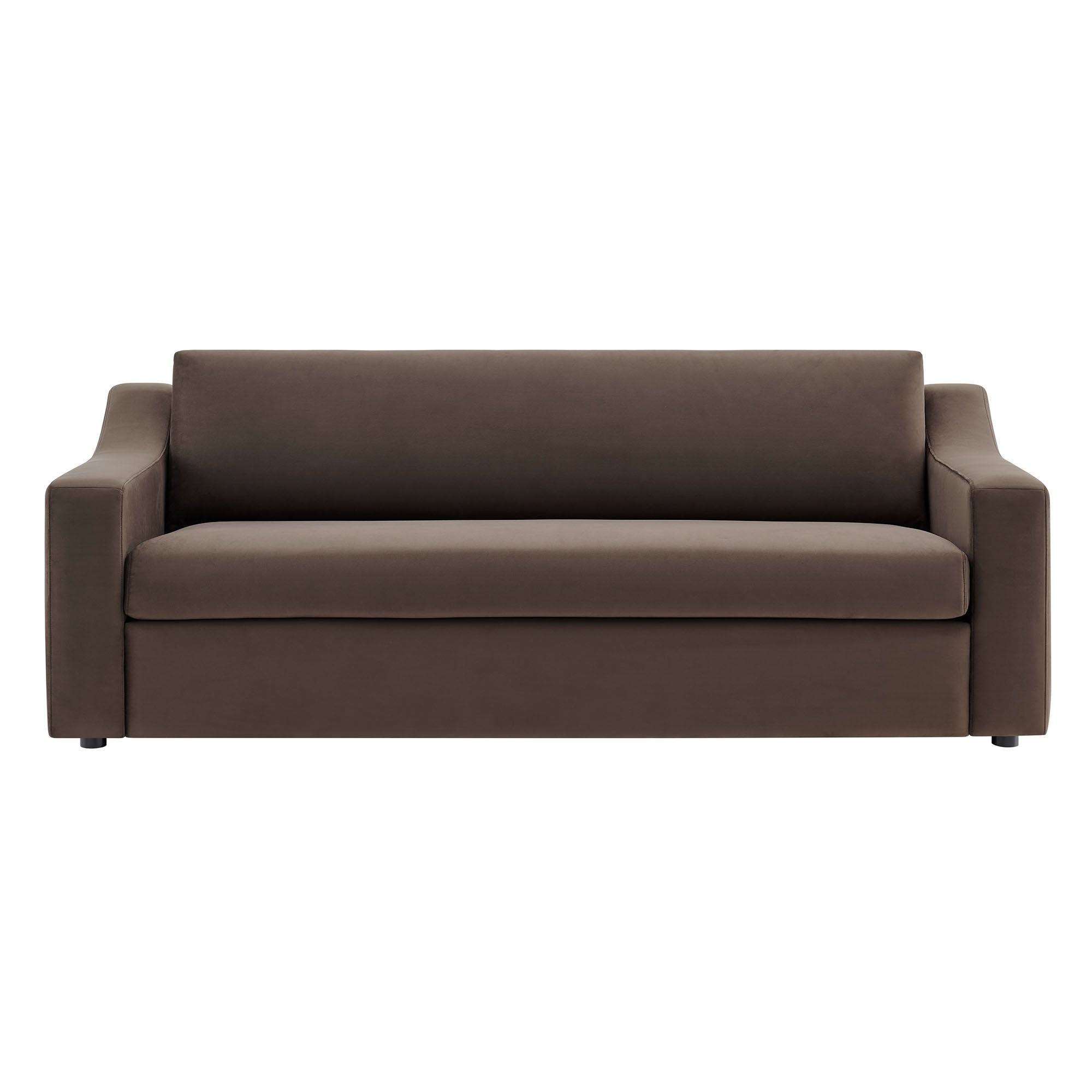 Liora Performance Velvet Sofa, Chocolate Brown