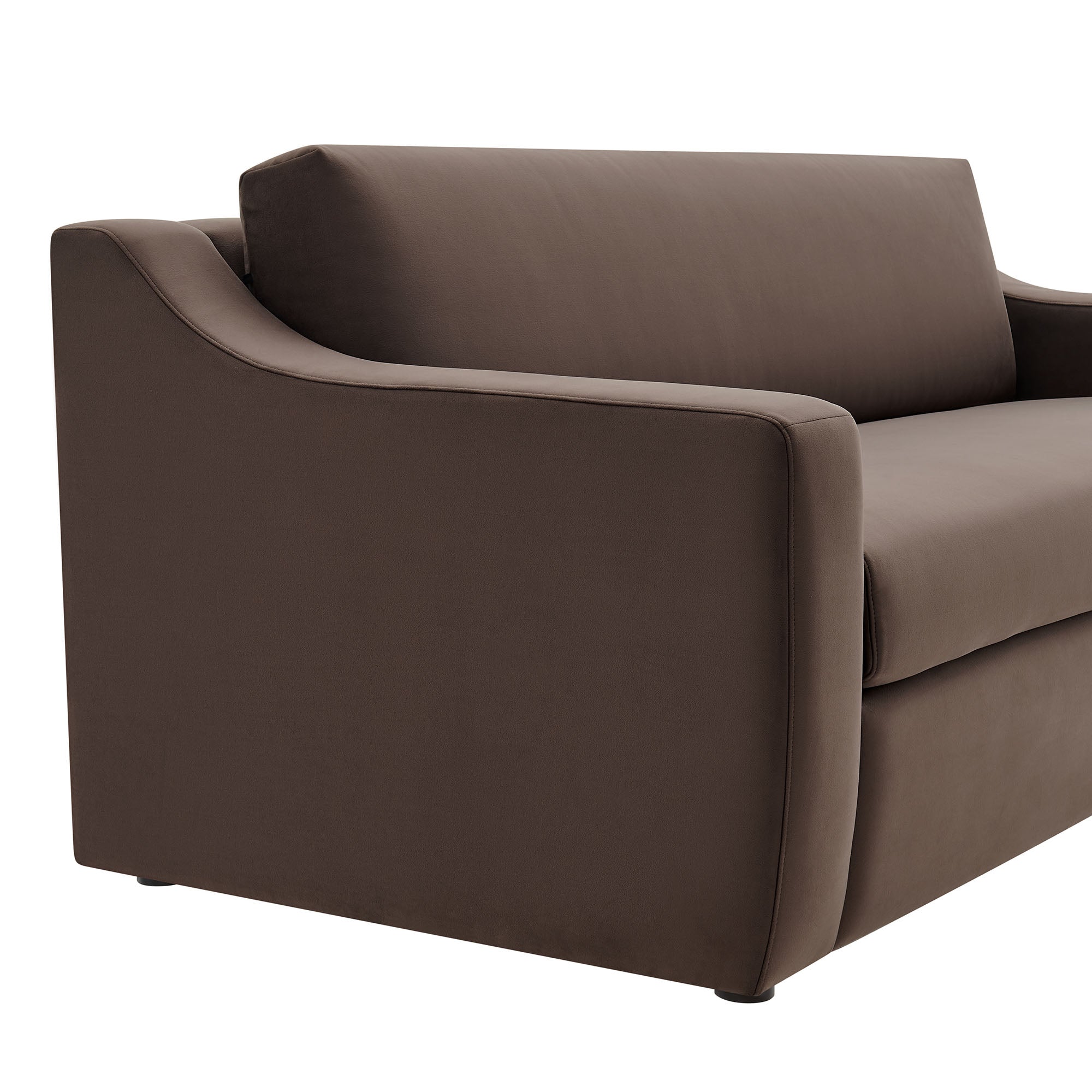 Liora Performance Velvet Sofa, Chocolate Brown