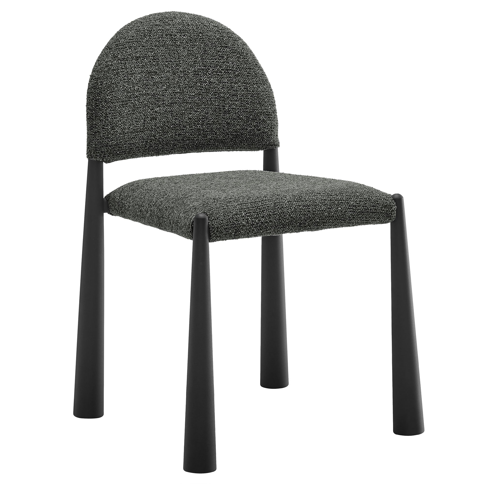 Hayley Upholstered Fabric Dining Side Chair, Black Anthracite
