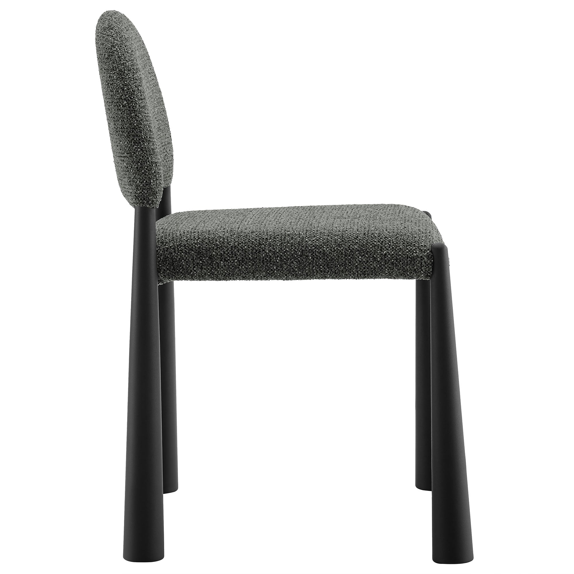 Hayley Upholstered Fabric Dining Side Chair, Black Anthracite