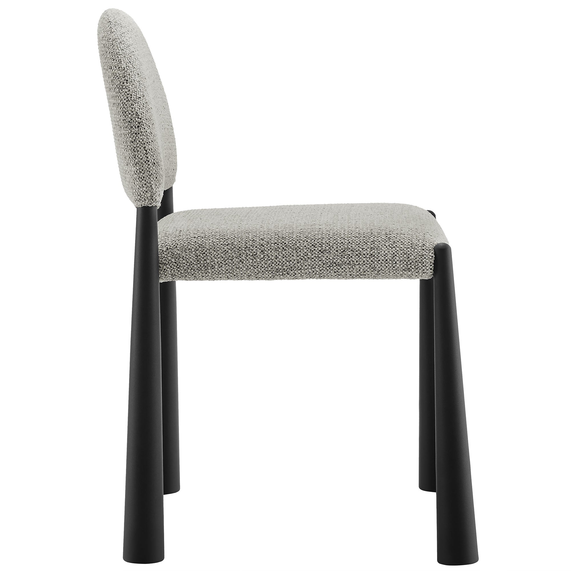 Hayley Upholstered Fabric Dining Side Chair, Black Camel