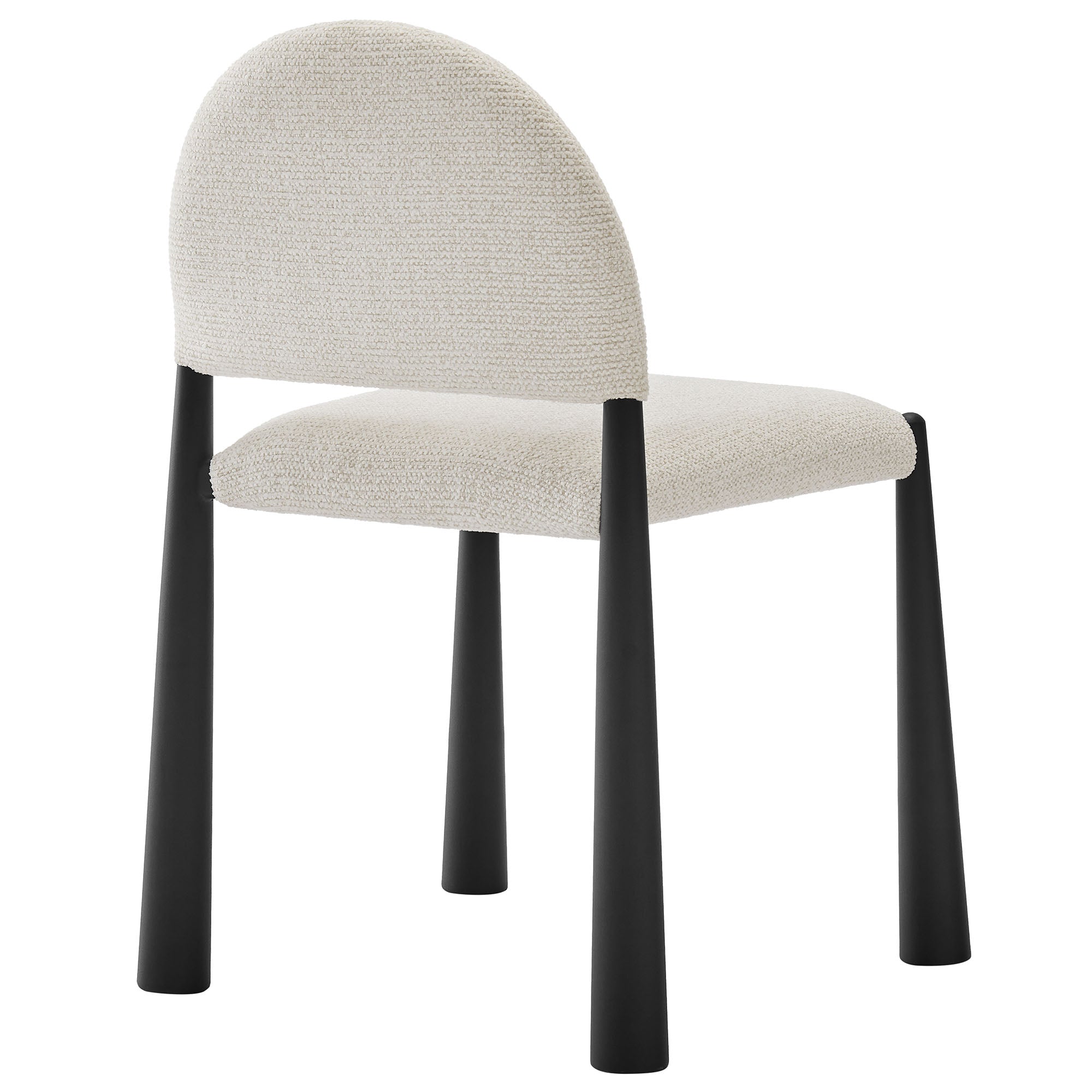 Hayley Upholstered Fabric Dining Side Chair, Black Cream