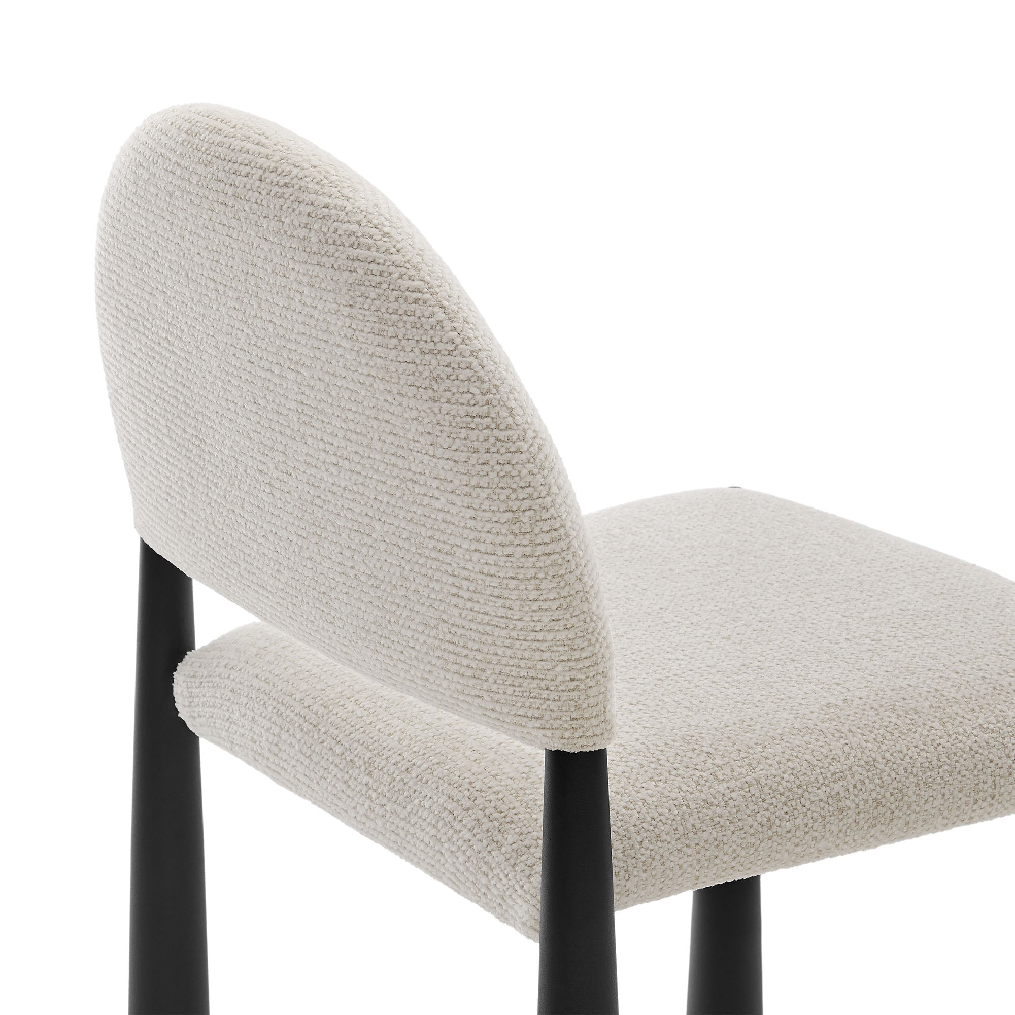 Hayley Upholstered Fabric Dining Side Chair, Black Cream