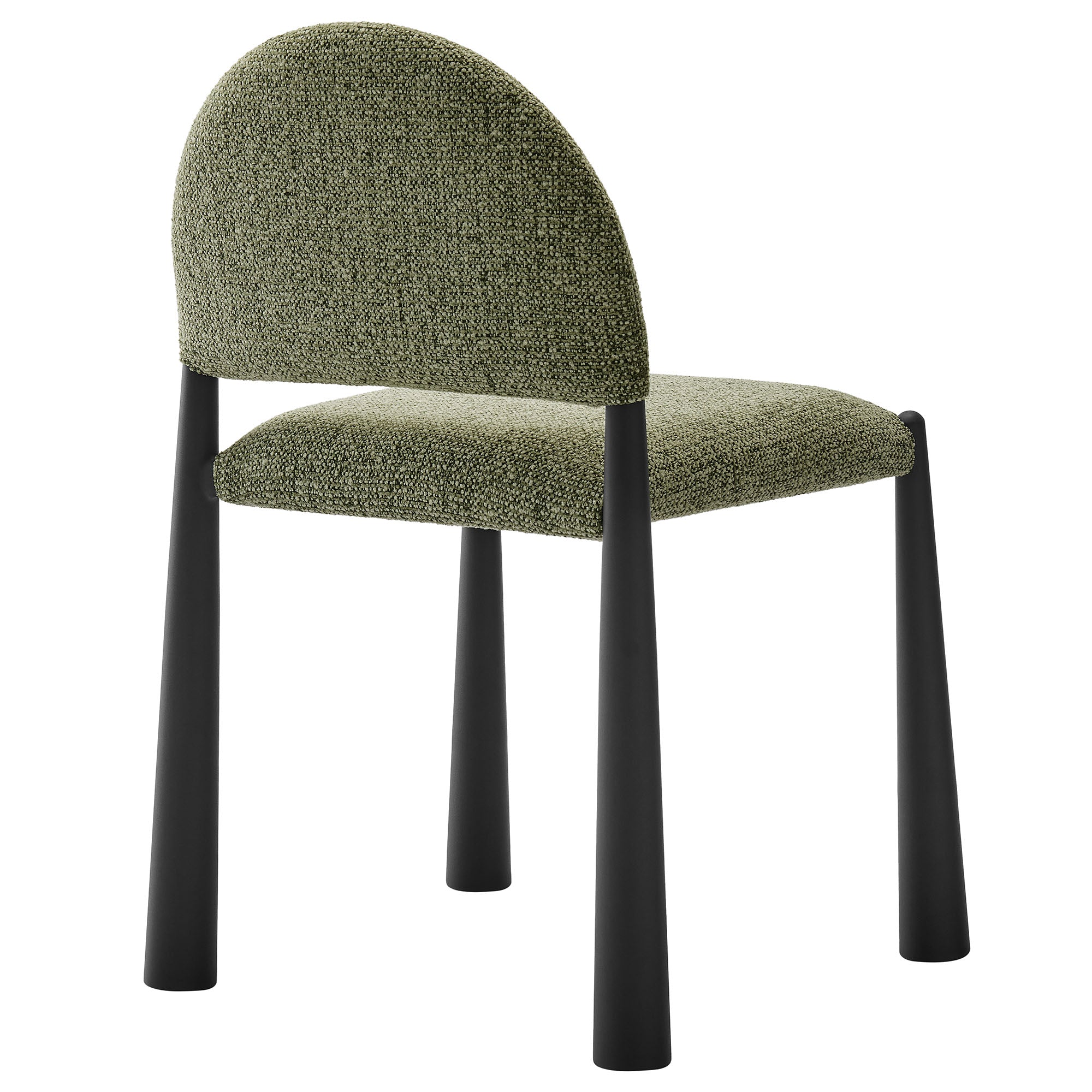 Hayley Upholstered Fabric Dining Side Chair, Black Leaf