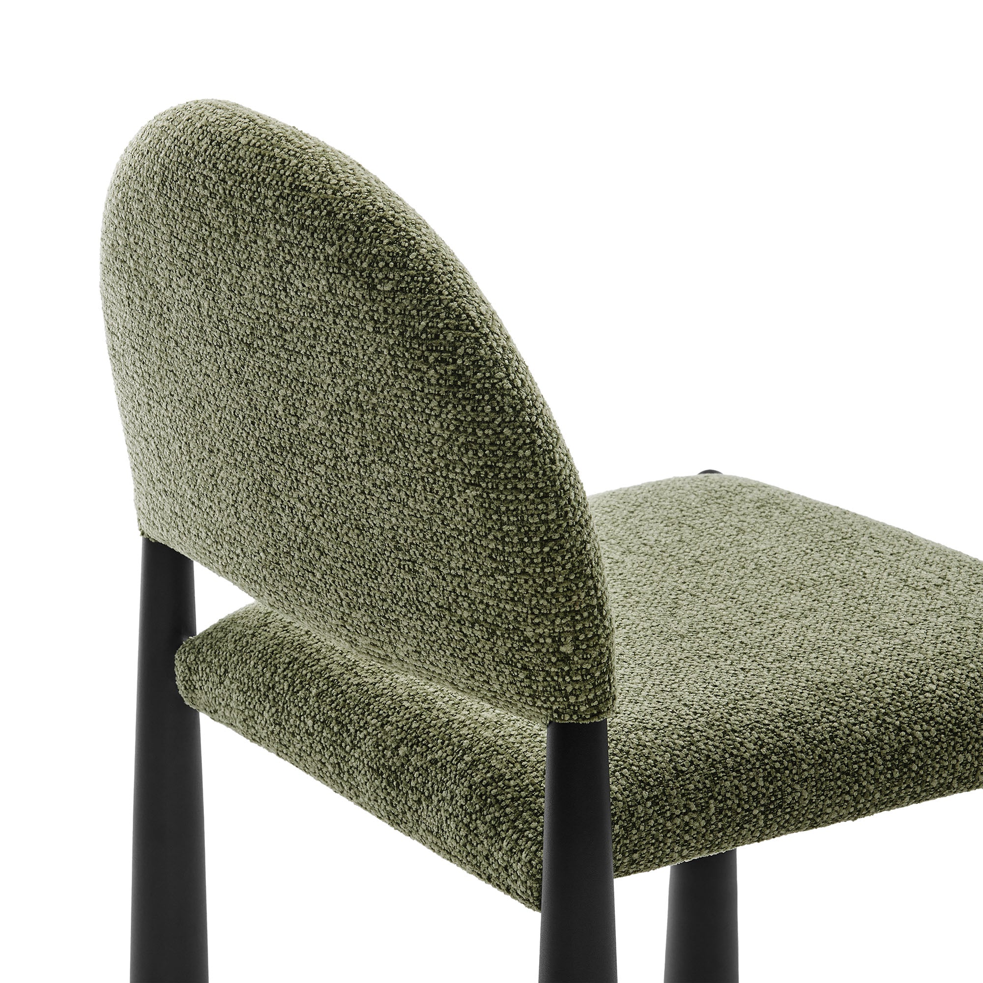 Hayley Upholstered Fabric Dining Side Chair, Black Leaf