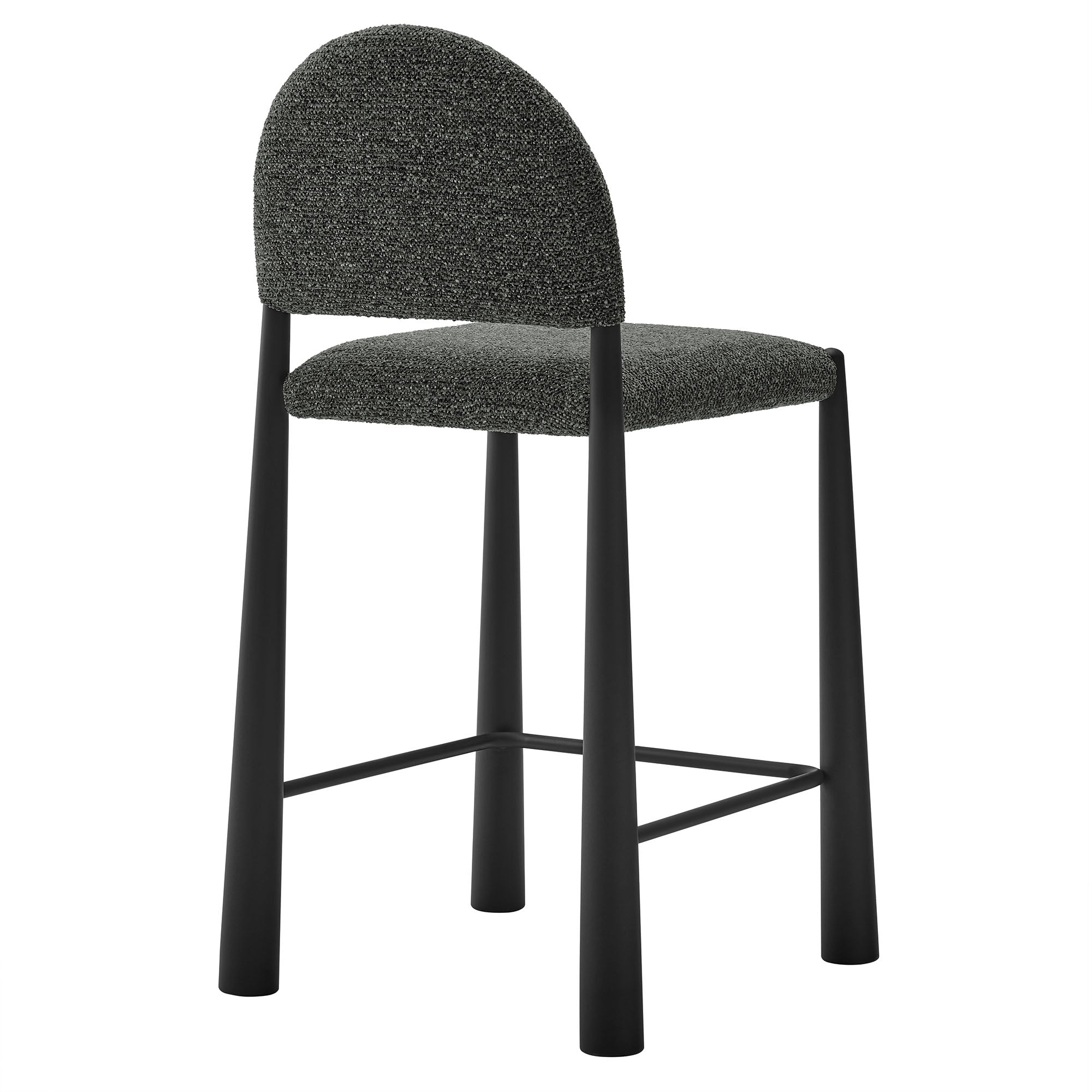 Hayley Upholstered Fabric Counter Stool, Black Anthracite