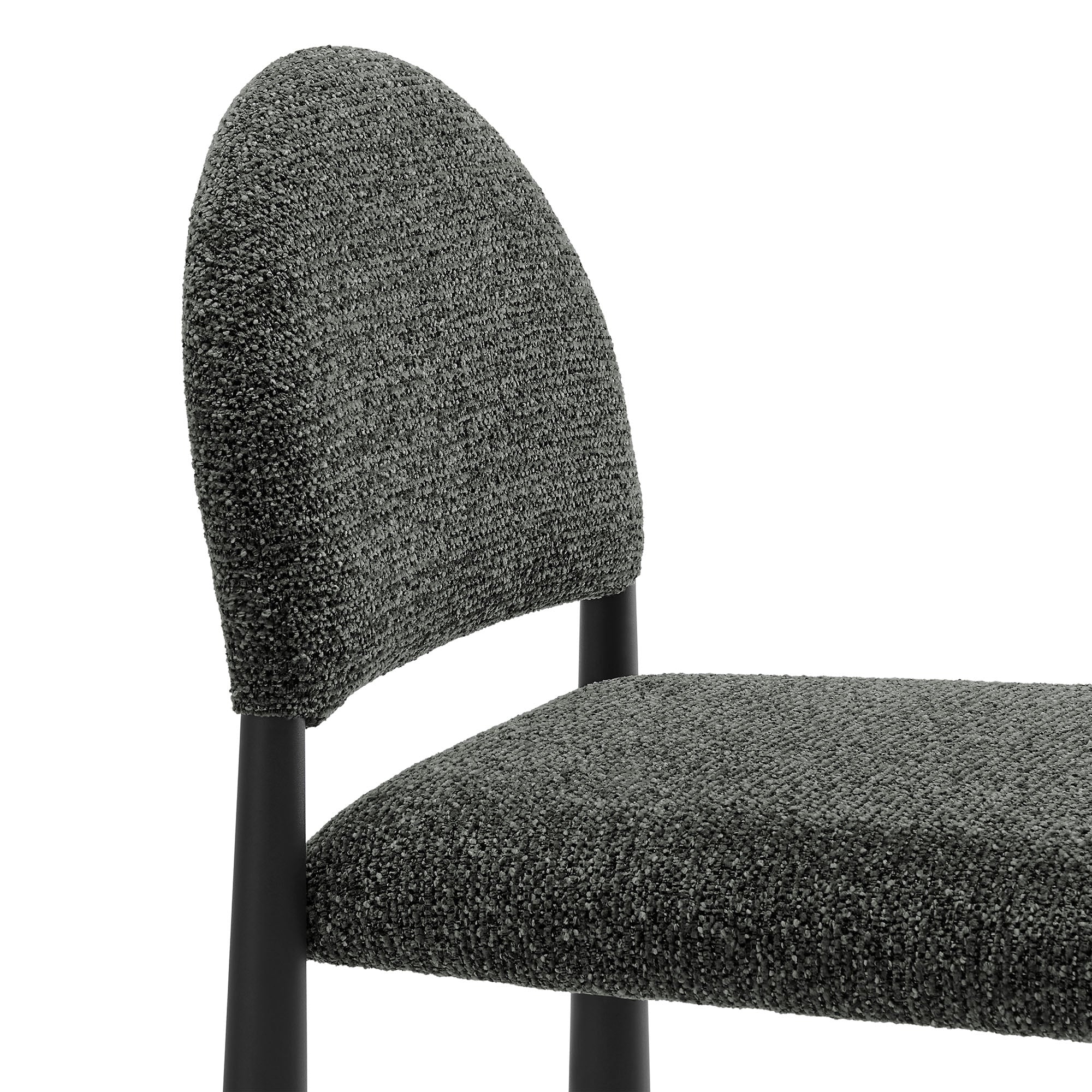 Hayley Upholstered Fabric Counter Stool, Black Anthracite