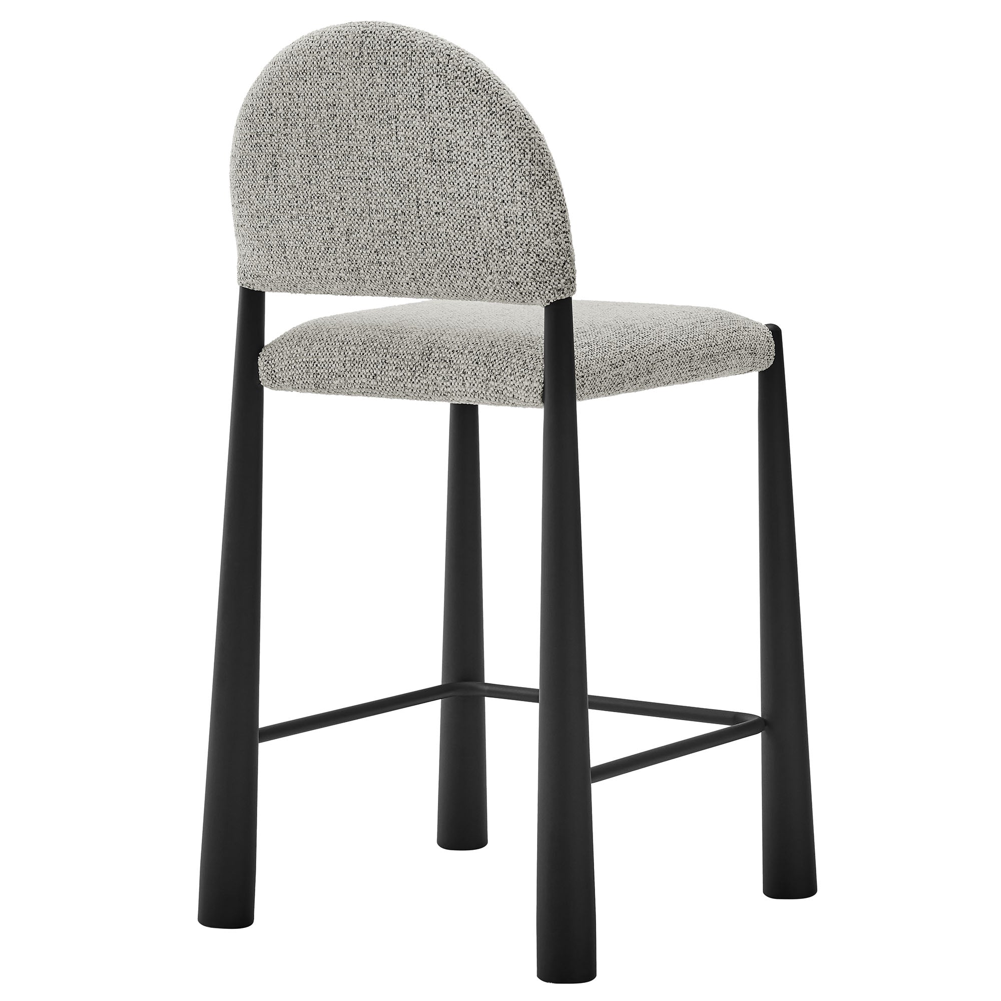Hayley Upholstered Fabric Counter Stool, Black Camel