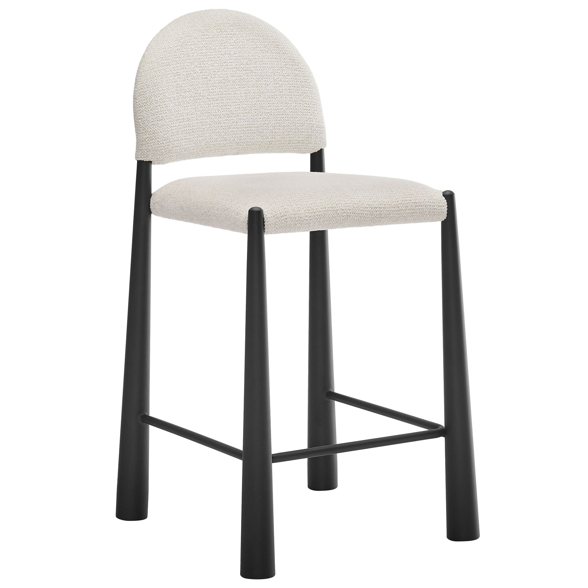 Hayley Upholstered Fabric Counter Stool, Black Cream