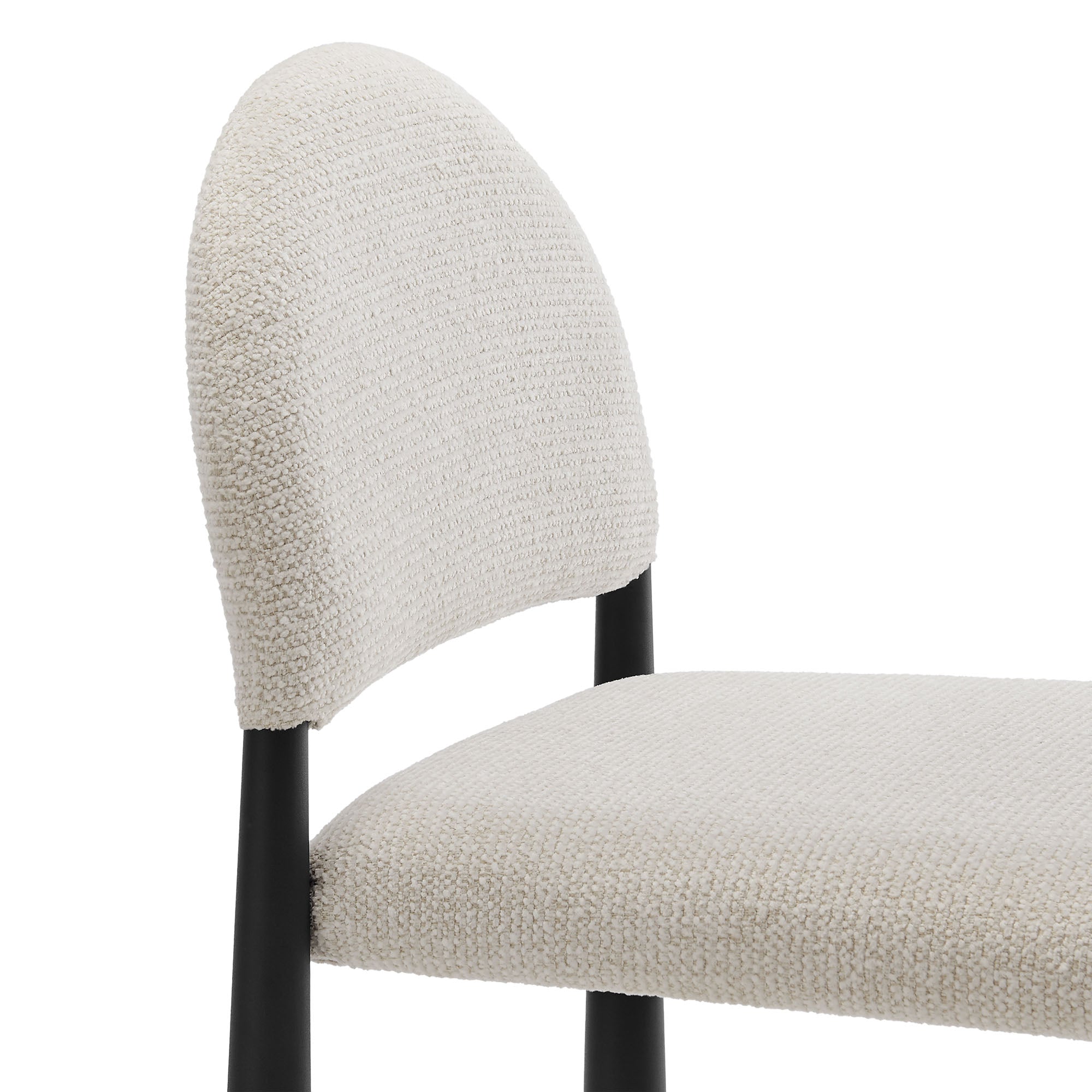 Hayley Upholstered Fabric Counter Stool, Black Cream