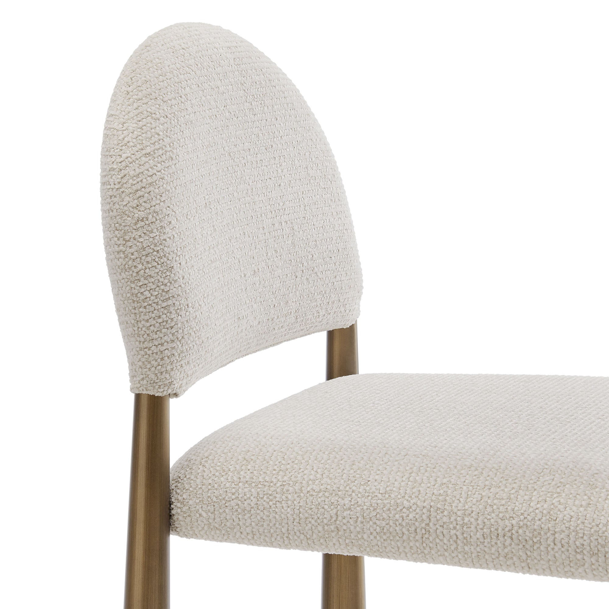 Hayley Upholstered Fabric Counter Stool, Brass Cream