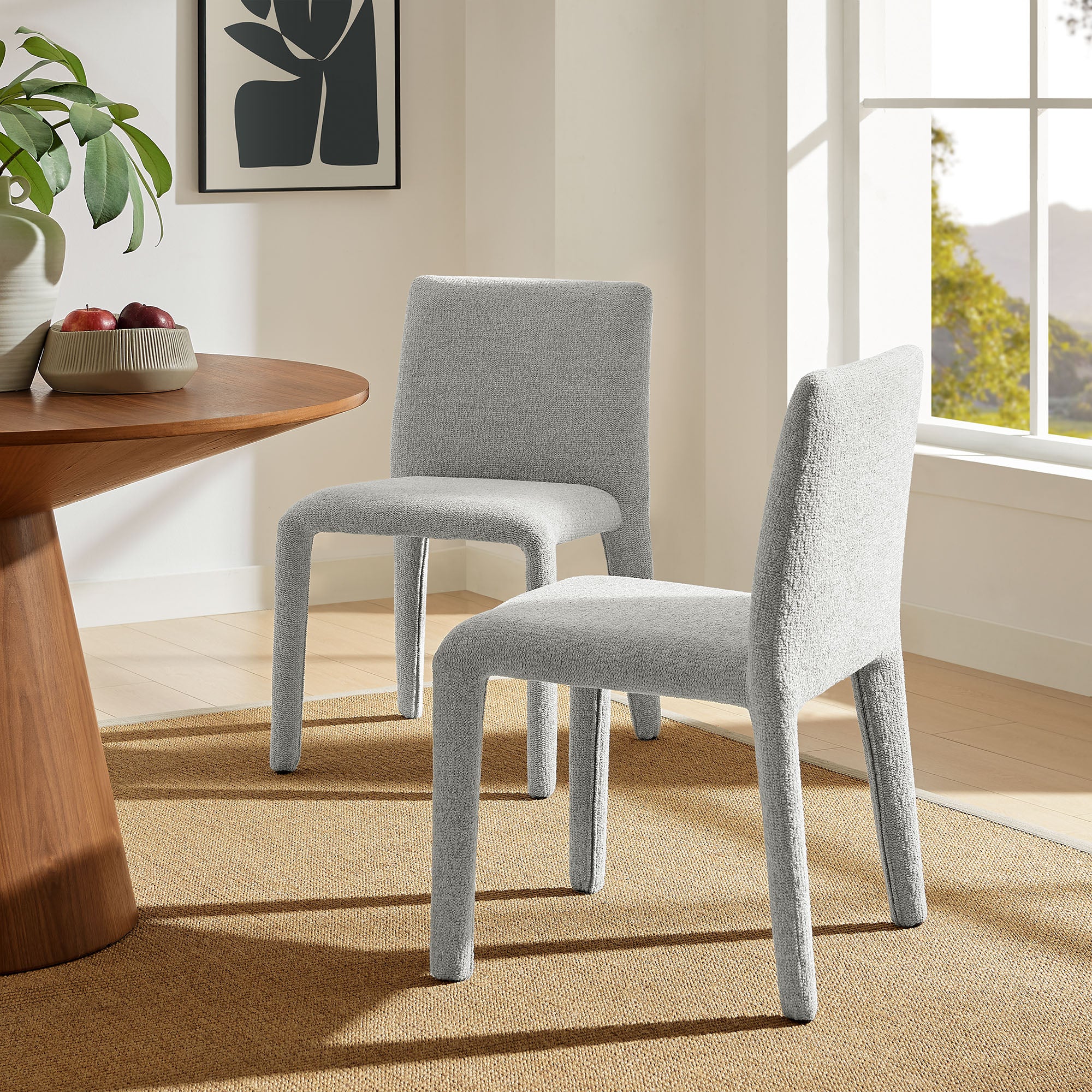 Rhodes Fabric Upholstered Dining Chair, Dove Gray