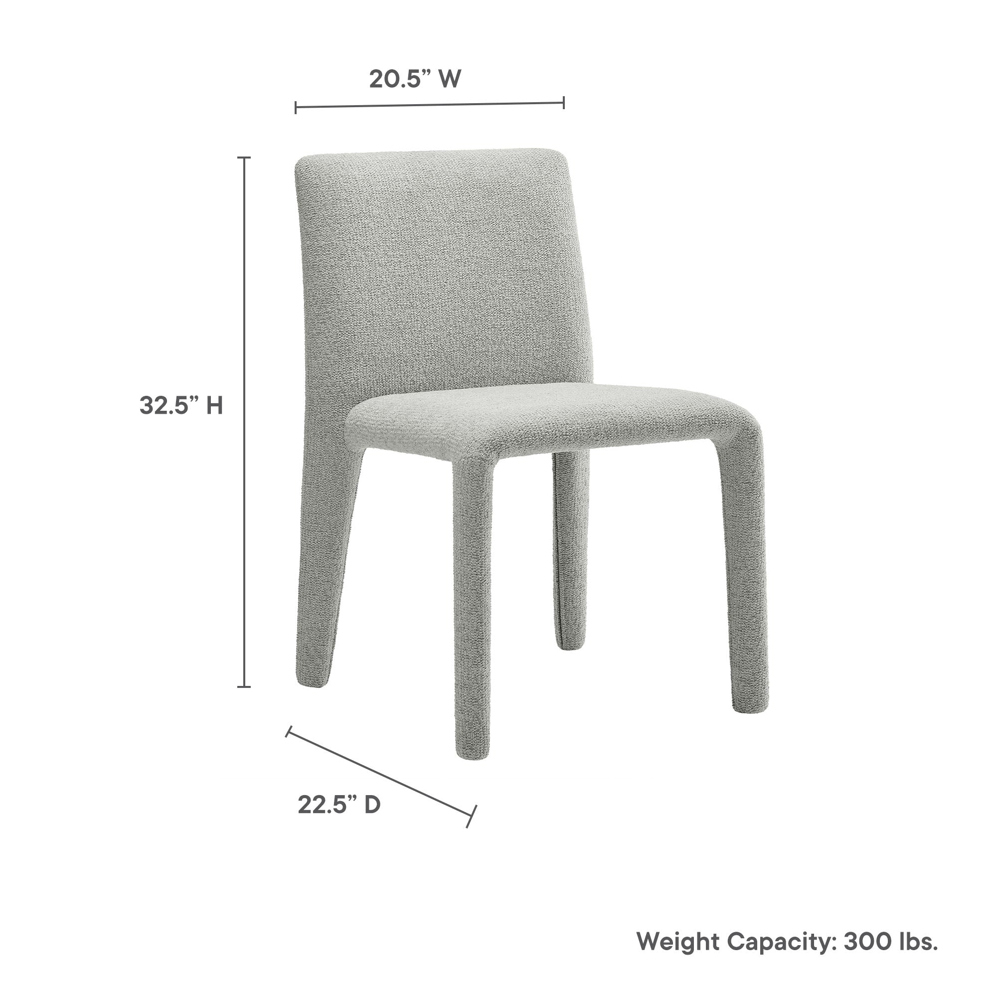 Rhodes Fabric Upholstered Dining Chair, Dove Gray