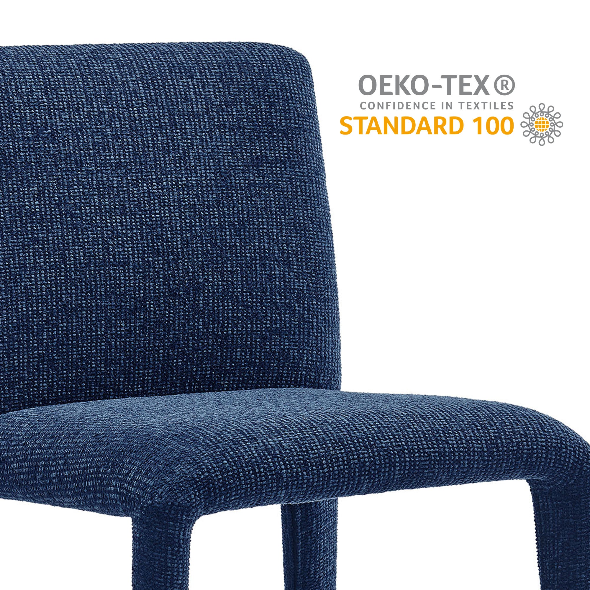 Rhodes Fabric Upholstered Dining Chair, Navy