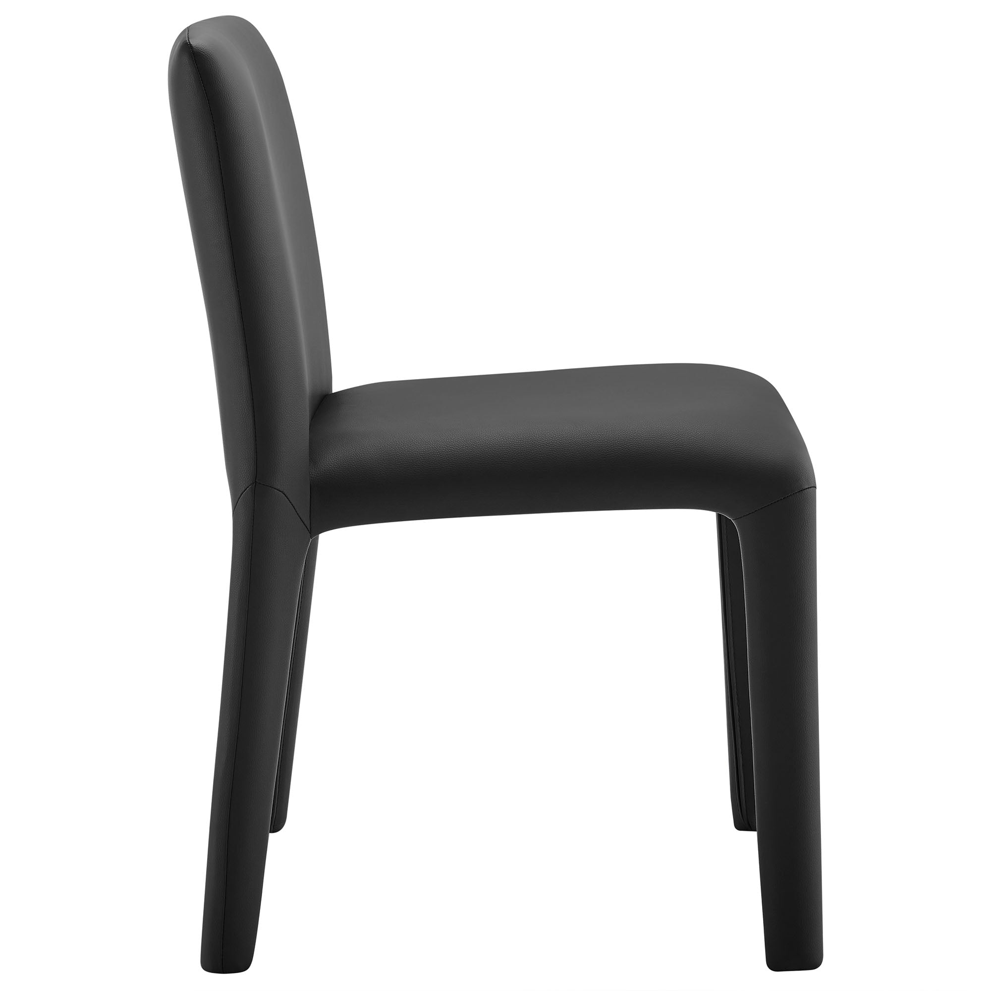 Rhodes Vegan Leather Upholstered Dining Chair, Black