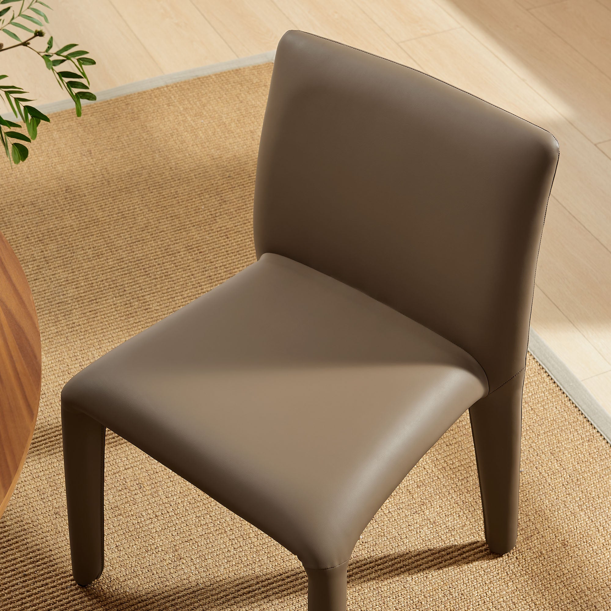 Rhodes Vegan Leather Upholstered Dining Chair, Mushroom Brown