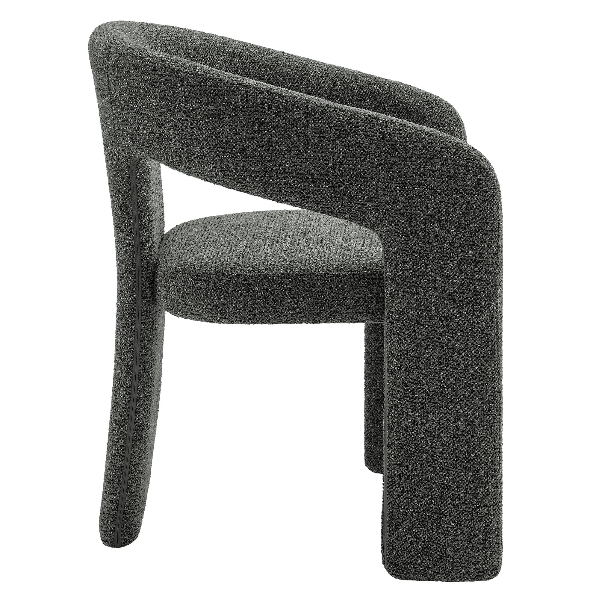 Oslo Barrel Fabric Upholstered Dining Accent Chair, Anthracite