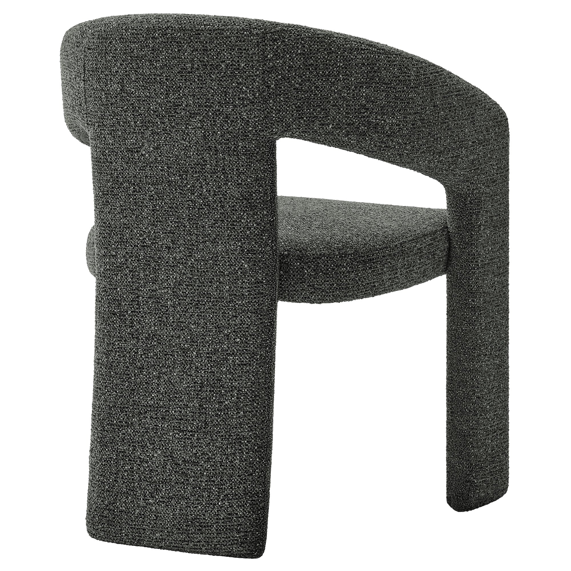 Oslo Barrel Fabric Upholstered Dining Accent Chair, Anthracite