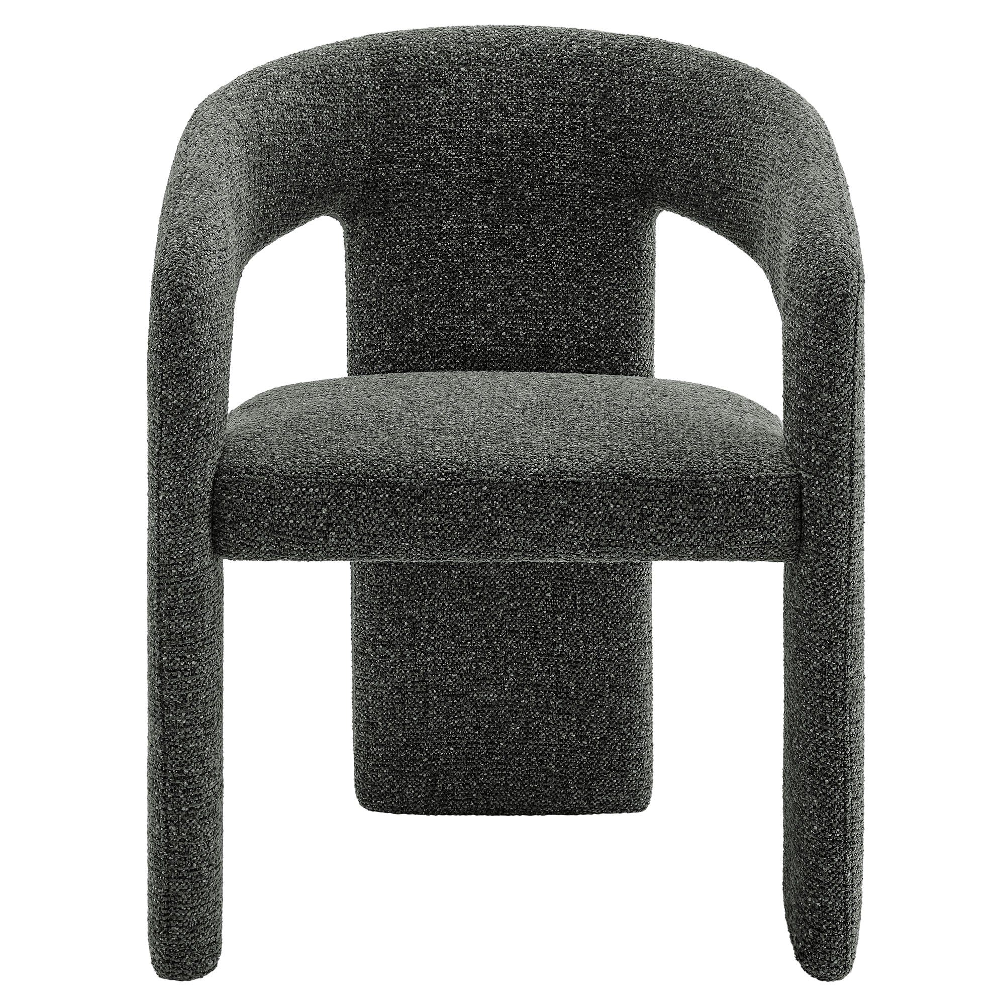 Oslo Barrel Fabric Upholstered Dining Accent Chair, Anthracite