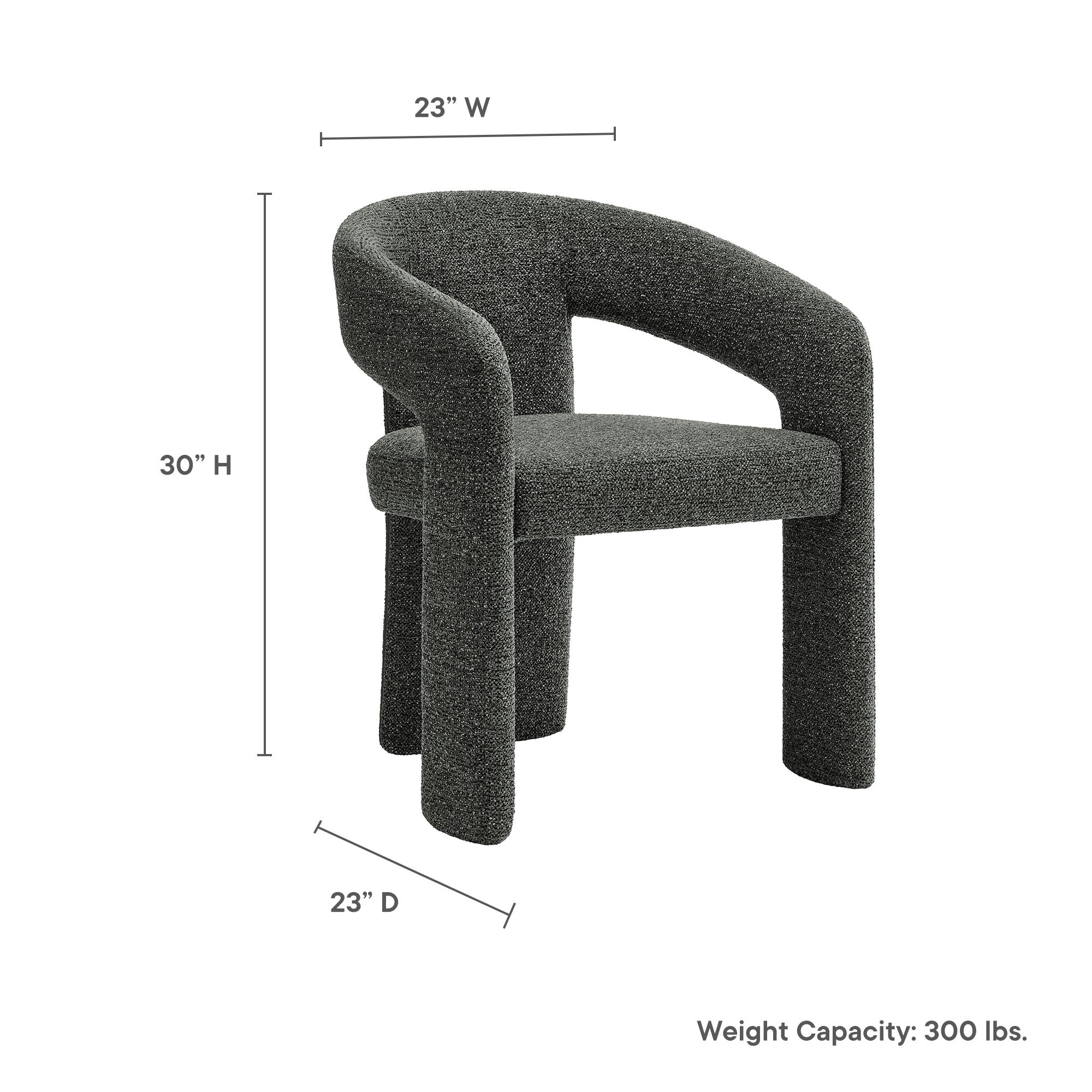 Oslo Barrel Fabric Upholstered Dining Accent Chair, Anthracite