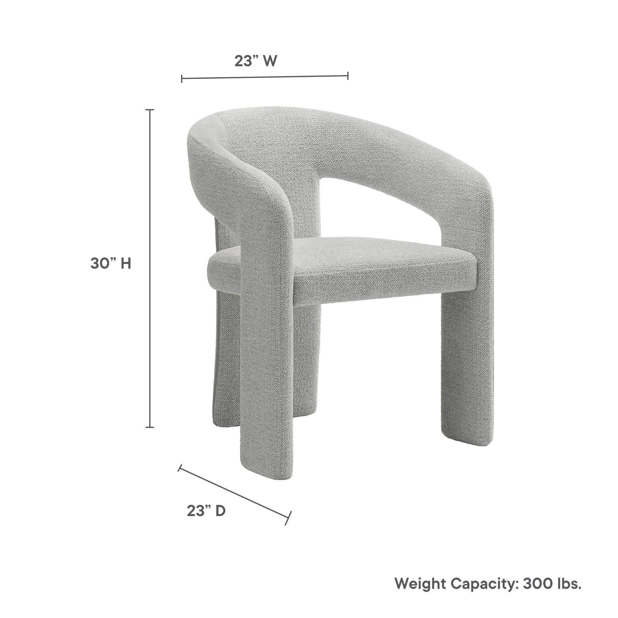 Oslo Barrel Fabric Upholstered Dining Accent Chair, Dove Gray