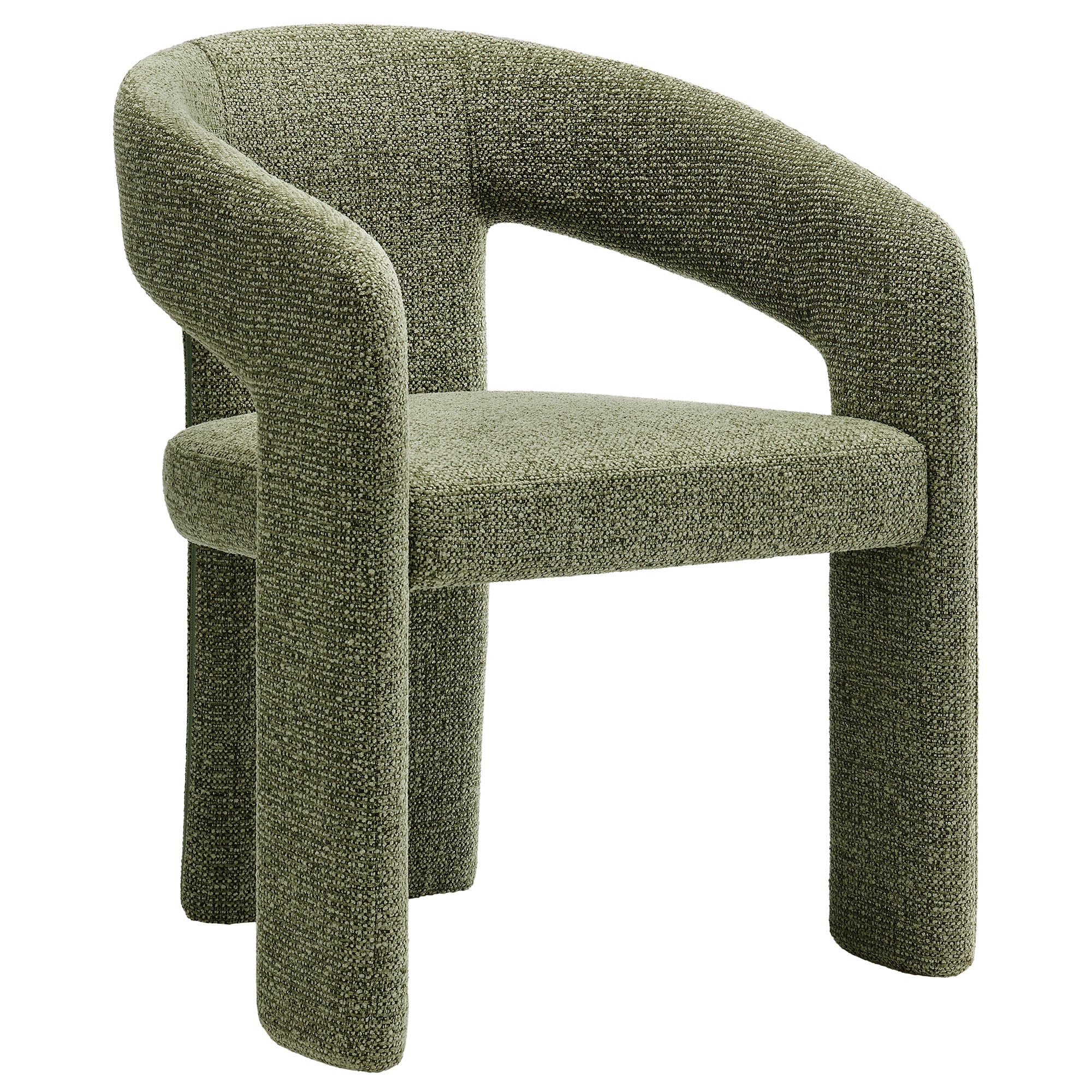 Oslo Barrel Fabric Upholstered Dining Accent Chair, Leaf