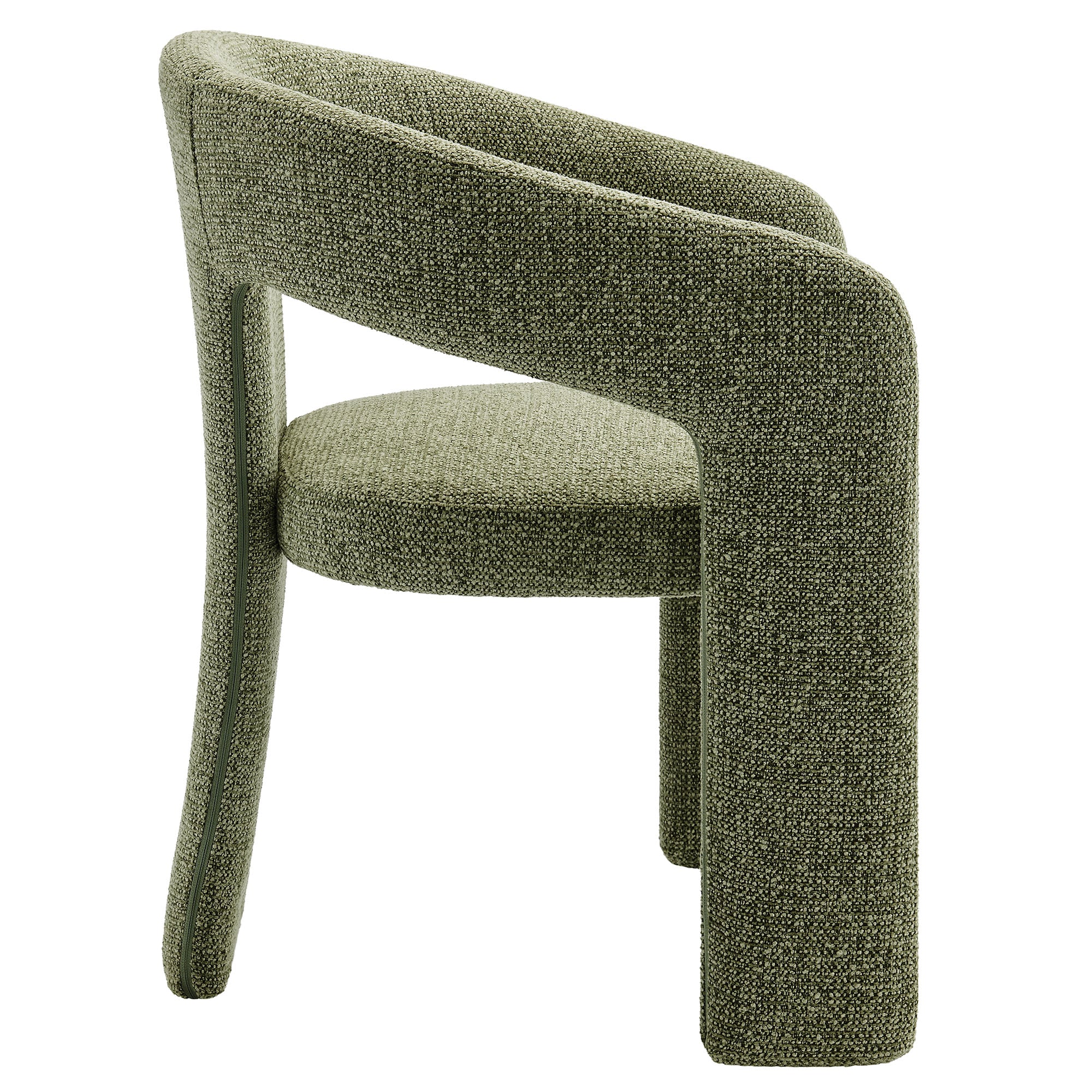 Oslo Barrel Fabric Upholstered Dining Accent Chair, Leaf