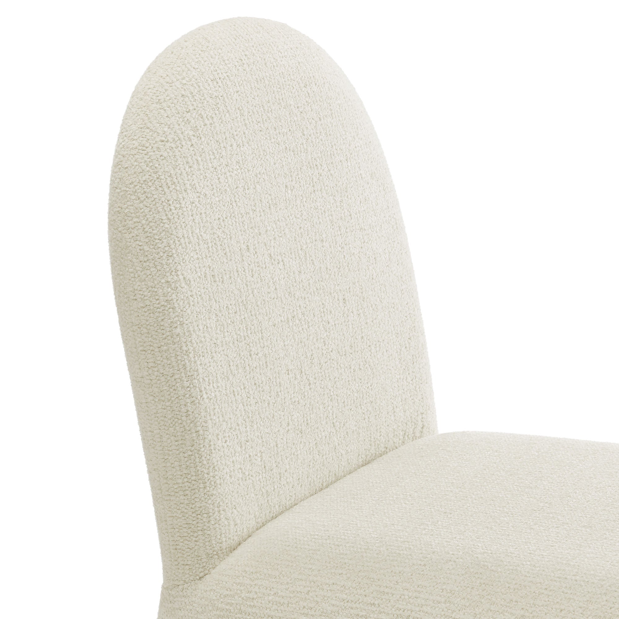 Junia Boucle Upholstered Arch Armless Dining Chair, Cream