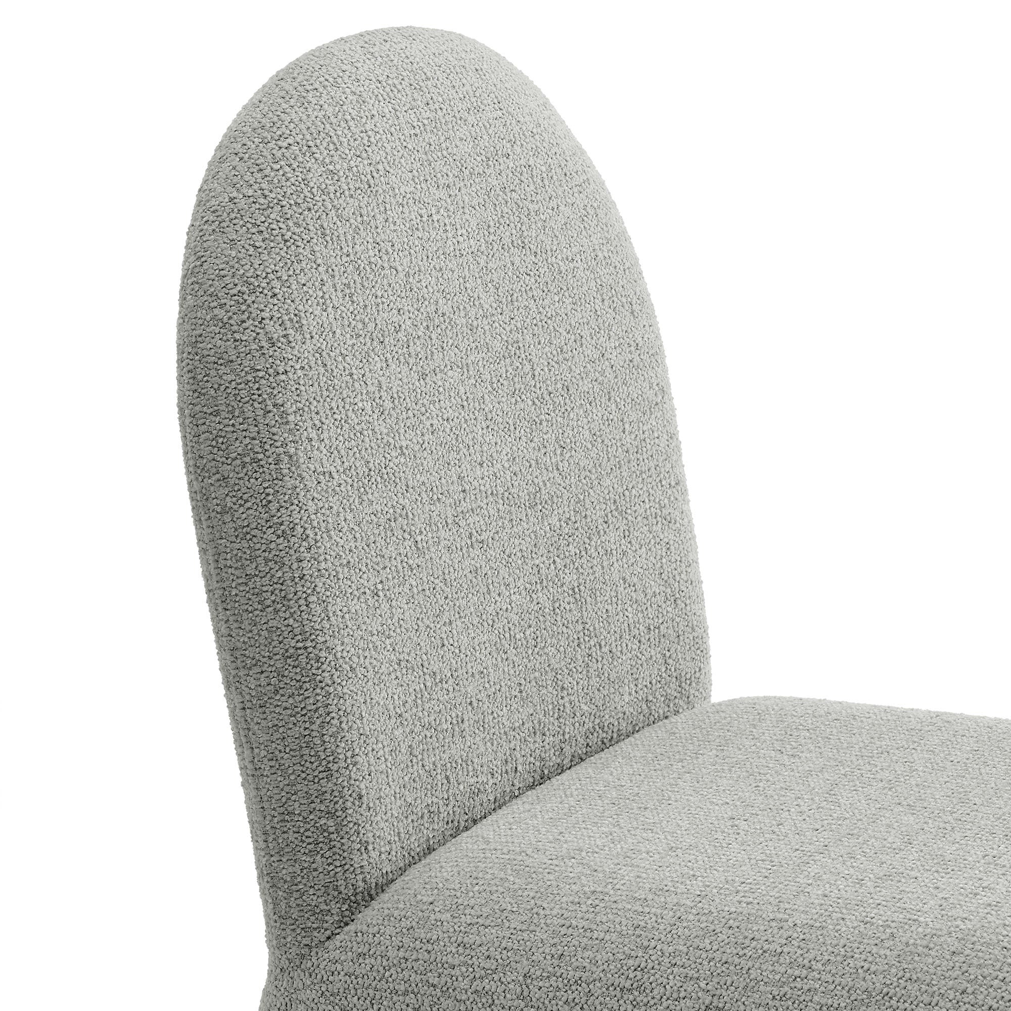 Junia Boucle Upholstered Arch Armless Dining Chair, Dove Gray