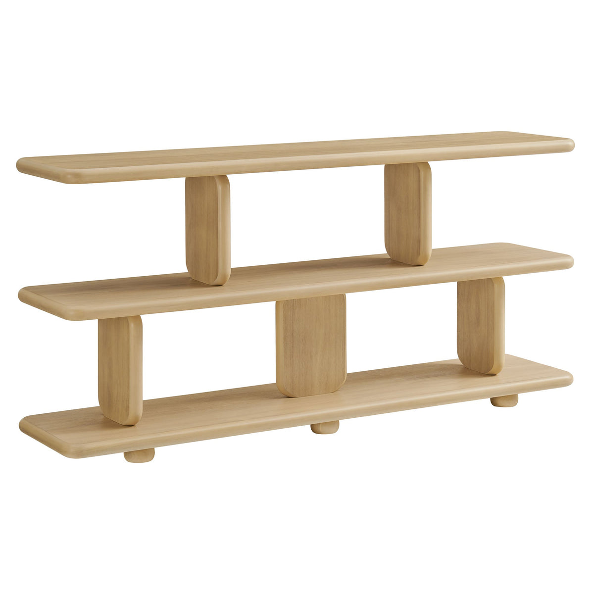Lyle Sculptural 2-Tier Bookshelf, Natural