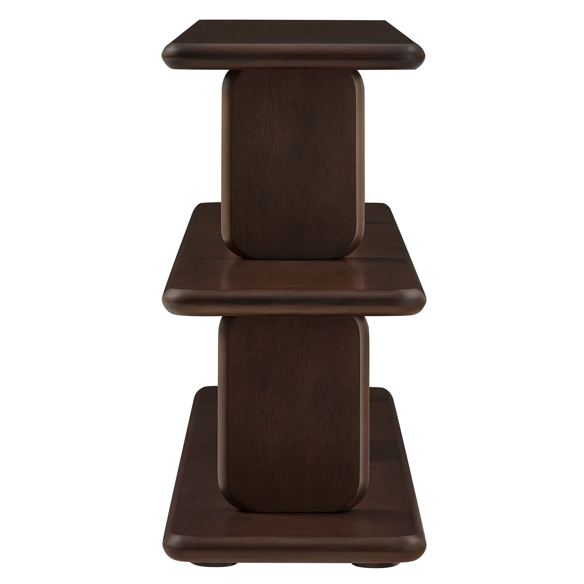Lyle Sculptural 2-Tier Bookshelf, Walnut