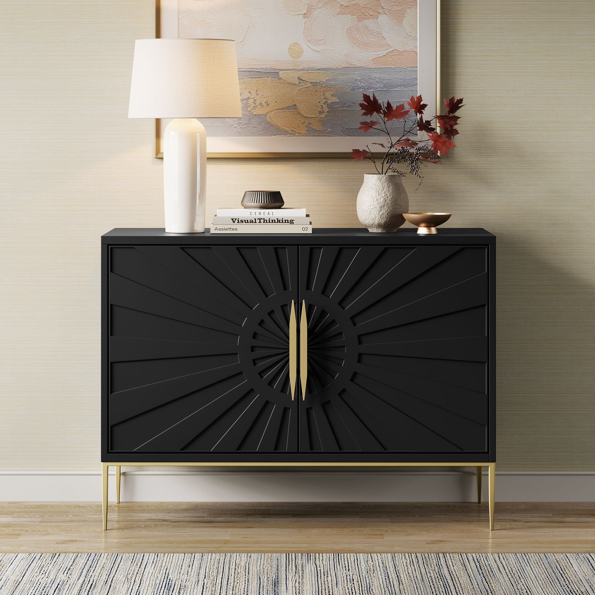 Awaken 47" Accent Cabinet, Black