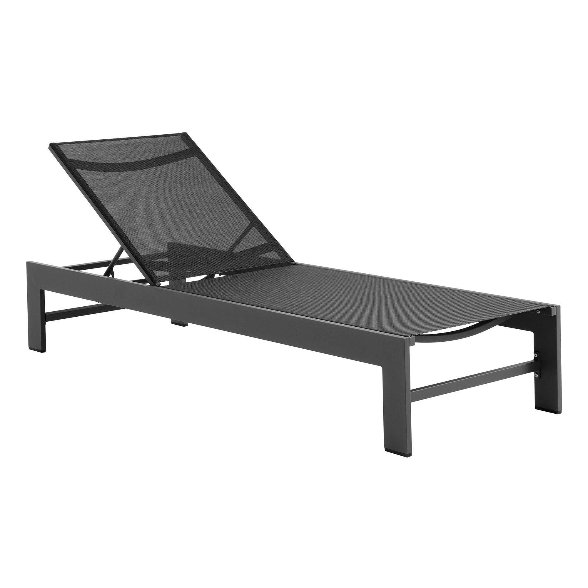 Tahoe Outdoor Patio Mesh and Aluminum Chaise Lounge, Gray