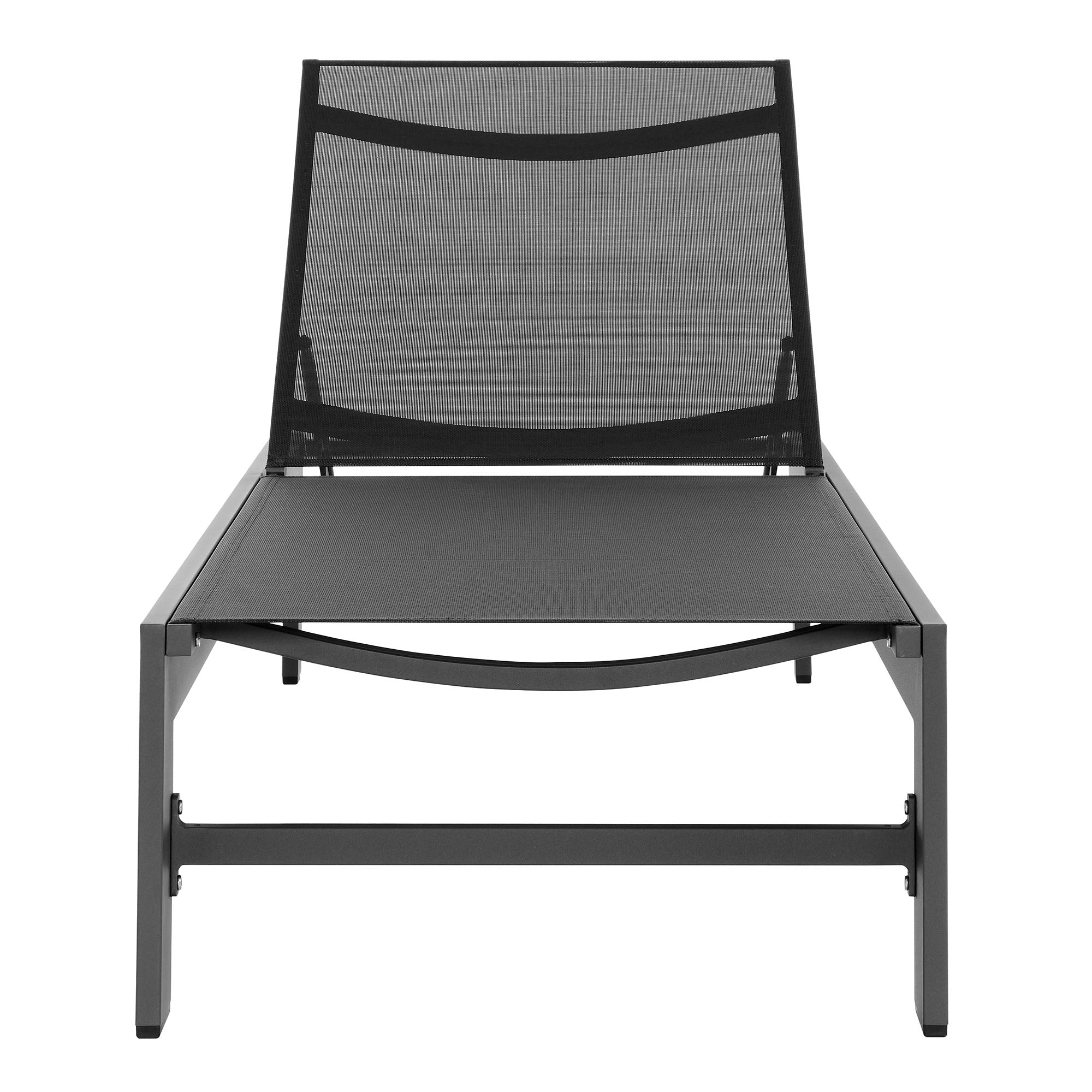 Tahoe Outdoor Patio Mesh and Aluminum Chaise Lounge, Gray