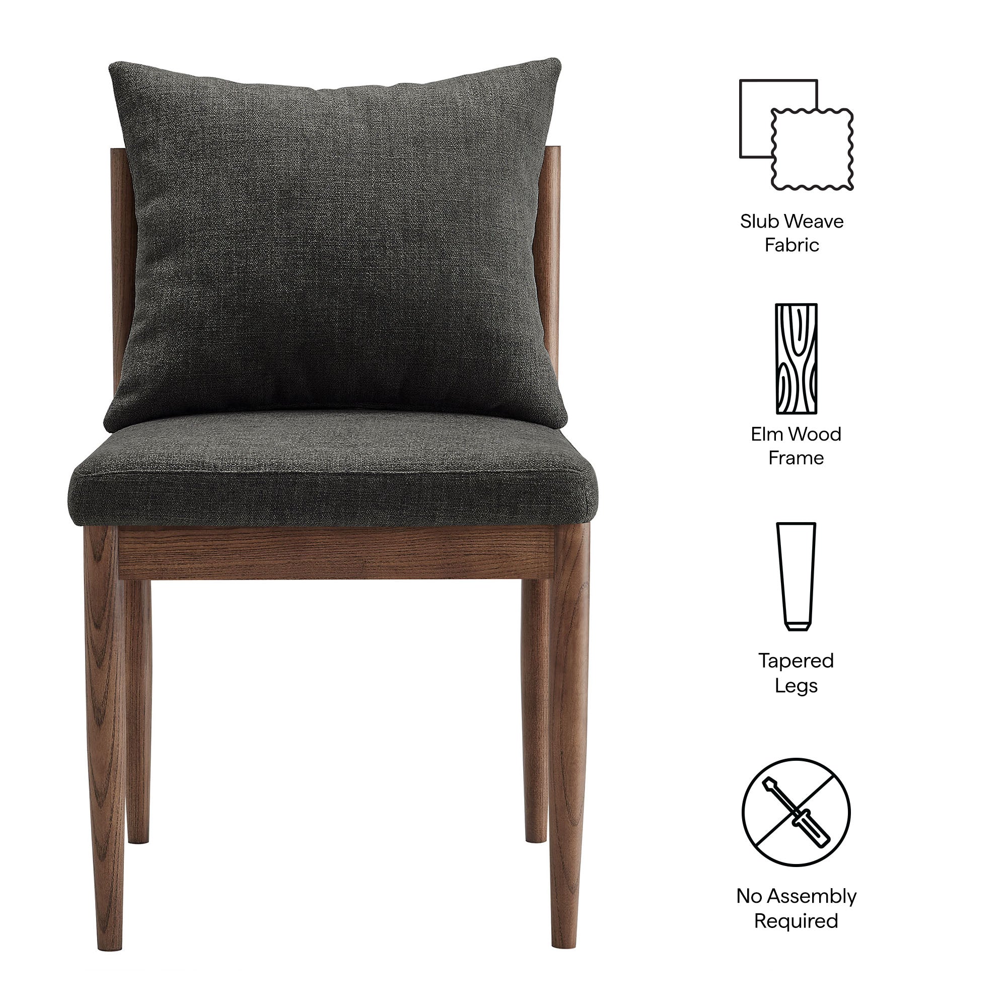 Remington Wood Dining Side Chair, Charcoal