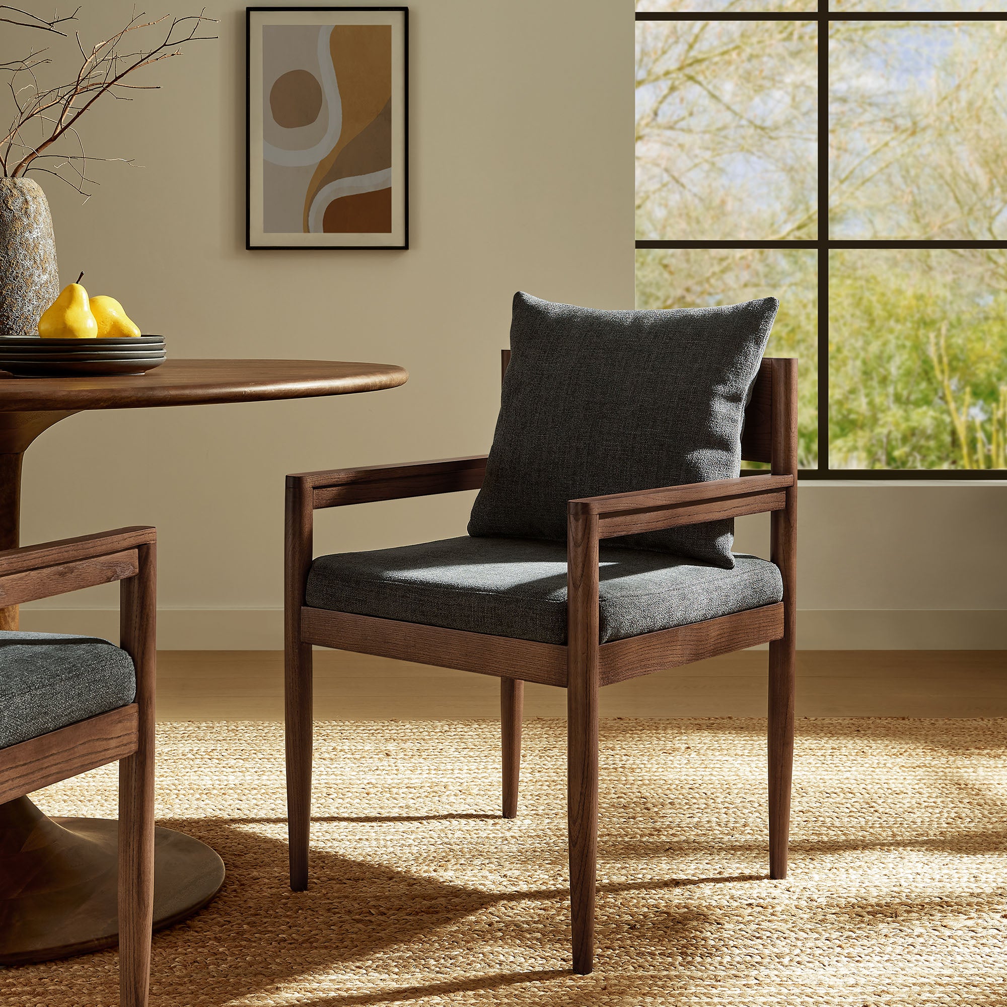 Remington Wood Dining Armchair, Charcoal